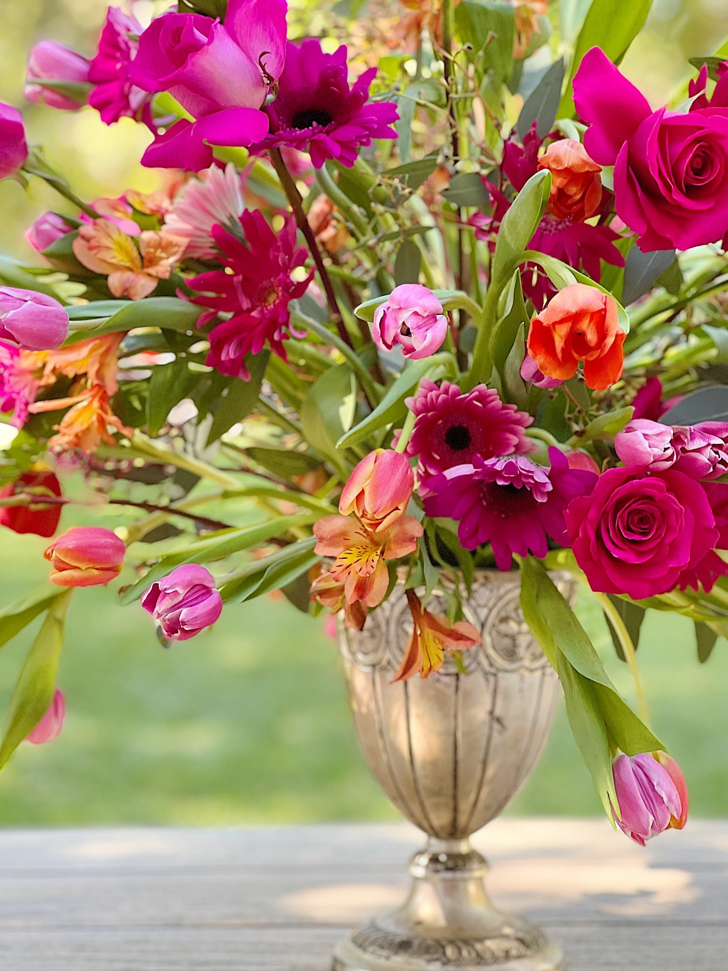 A Large Flower Arrangement Made Easy Outdoors