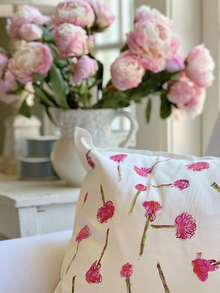 Pink Peonies Pillow DIY