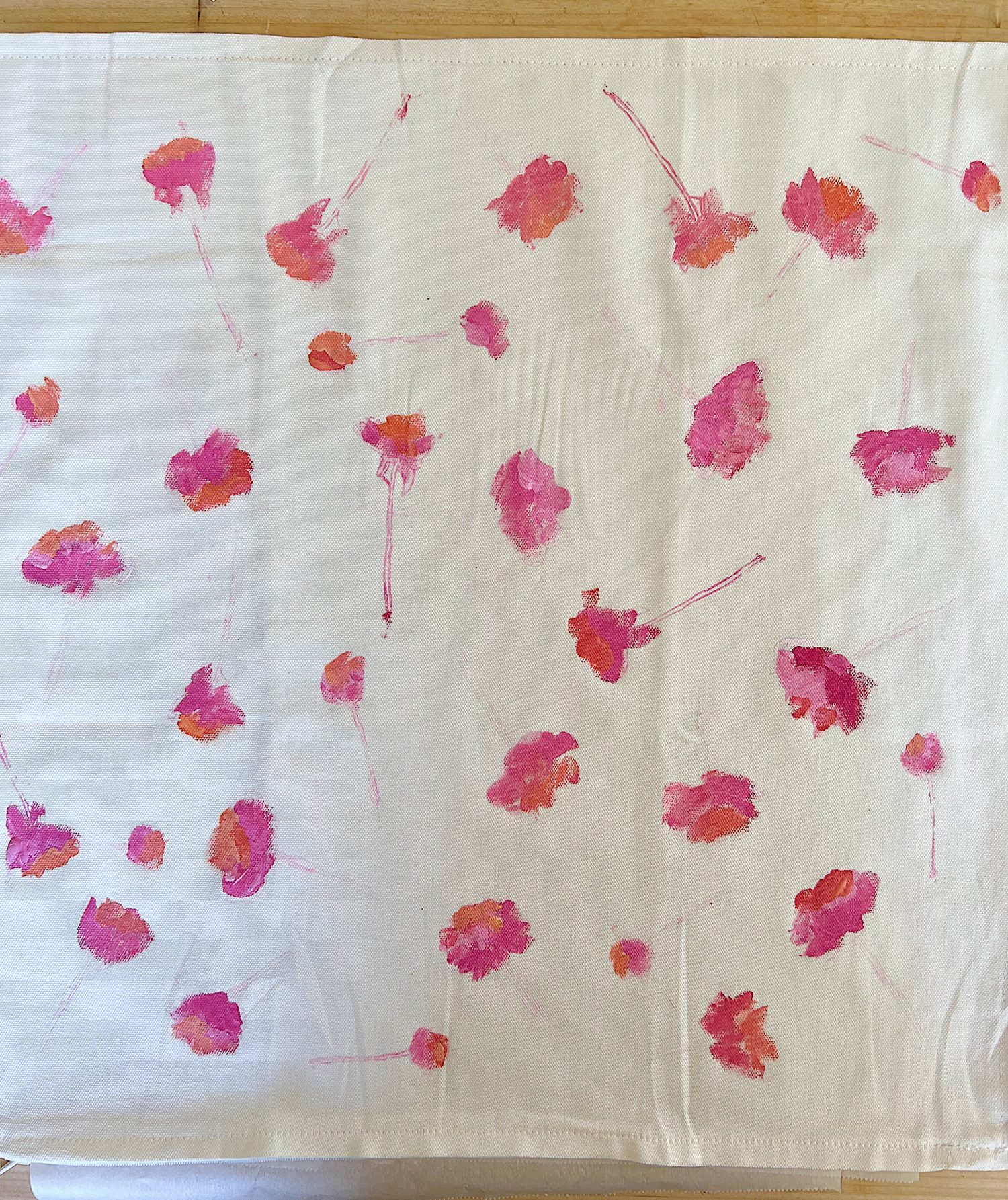 Pink Peonies Pillow DIY Painted Flowers
