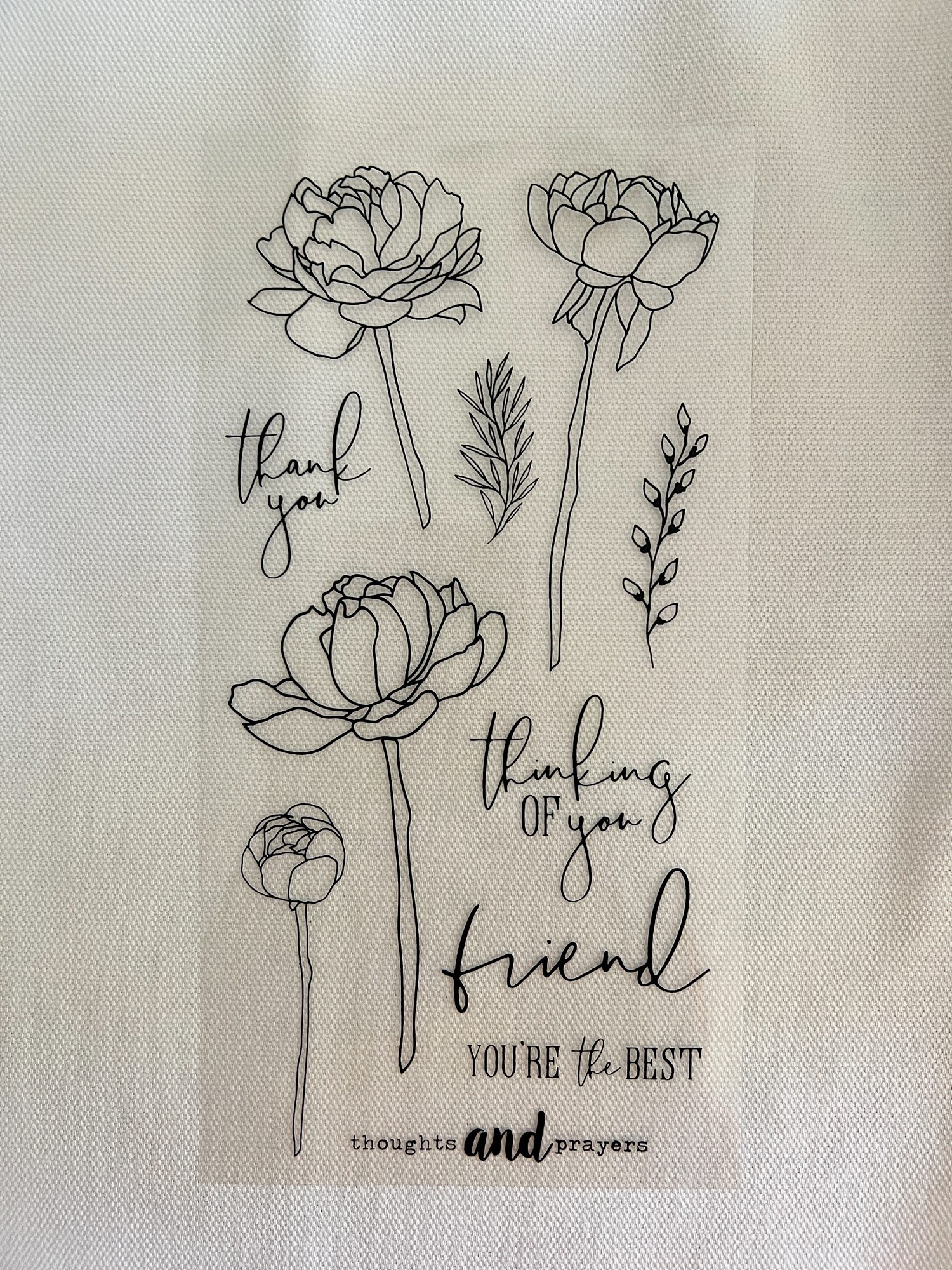Pink Peonies Pillow DIY Stamp Patterns