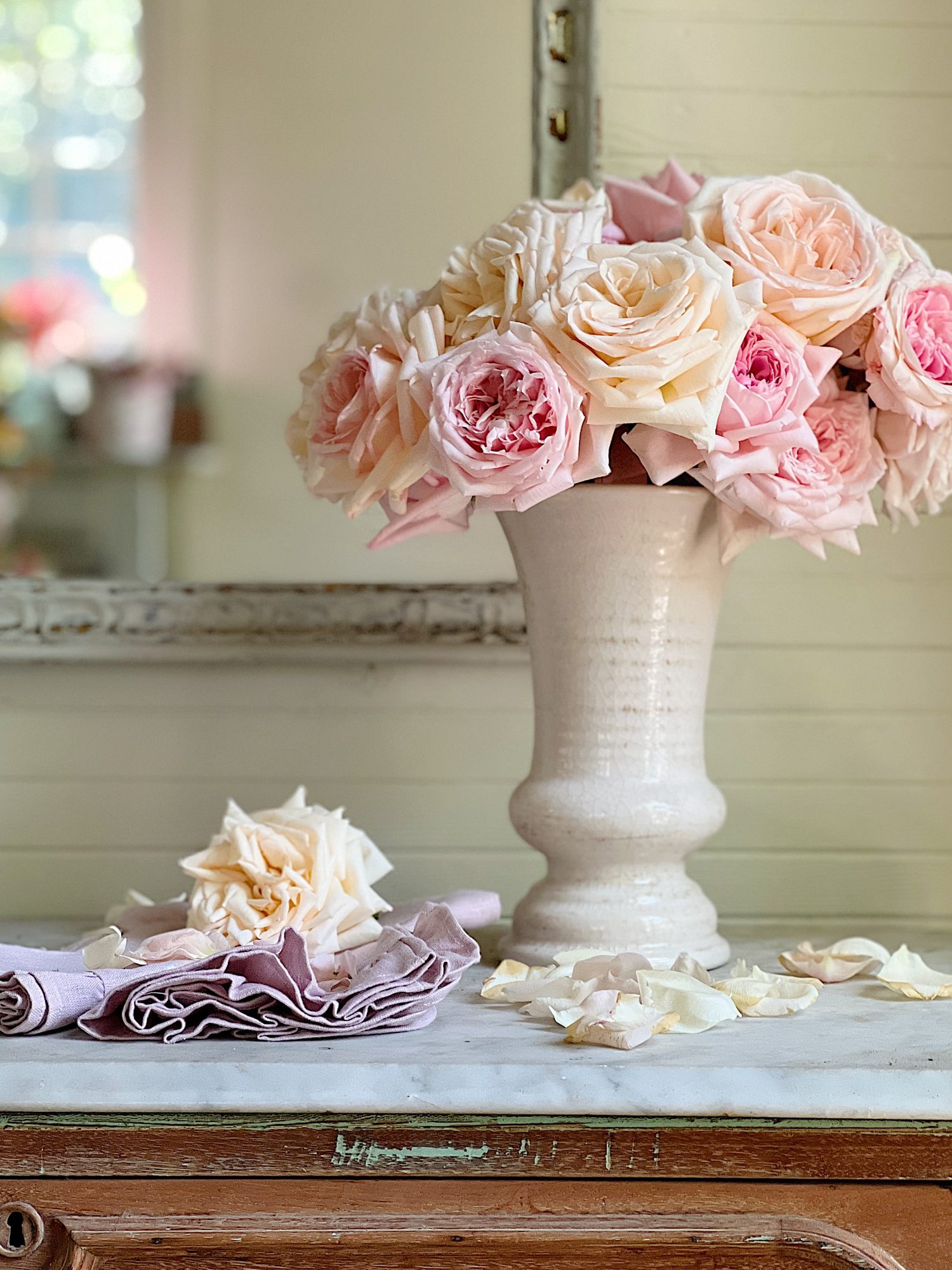 Arranging Heirloom Roses