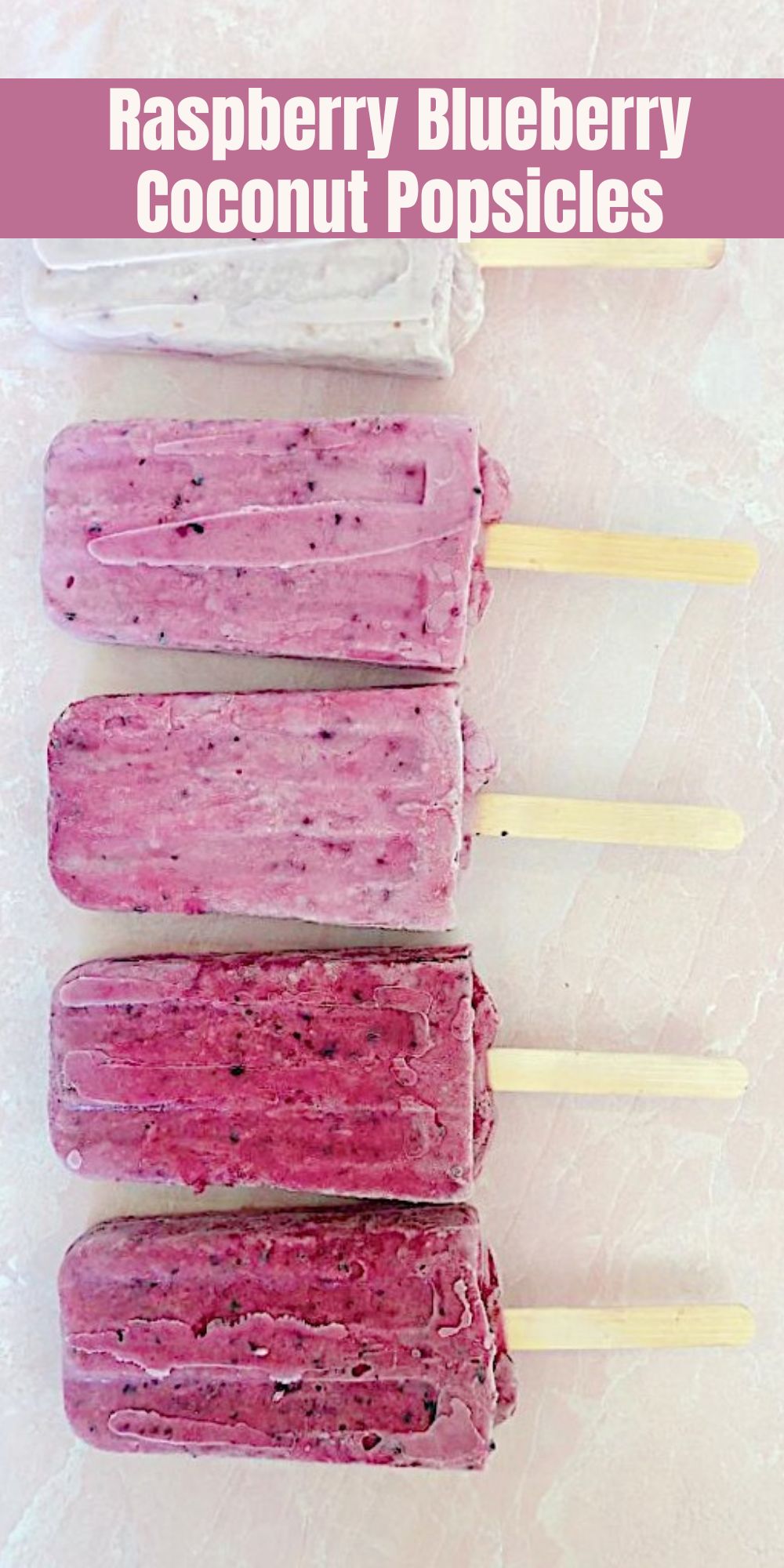 The weather is heating up so I made these Raspberry Blueberry Coconut Popsicles. They are healthy and the best popsicles!