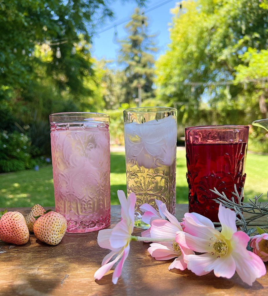 Summer Glassware with Flowers