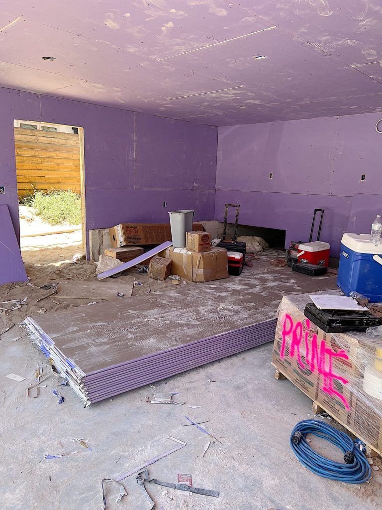 A Light Purple Fitness Center at the Beach House