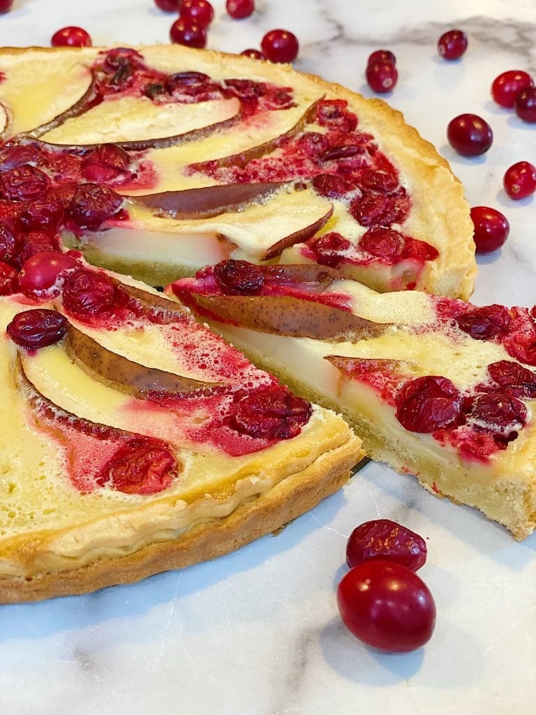 Fall Pear and Cranberry Tart