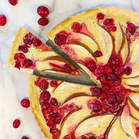 Fall Pear and Cranberry Tart