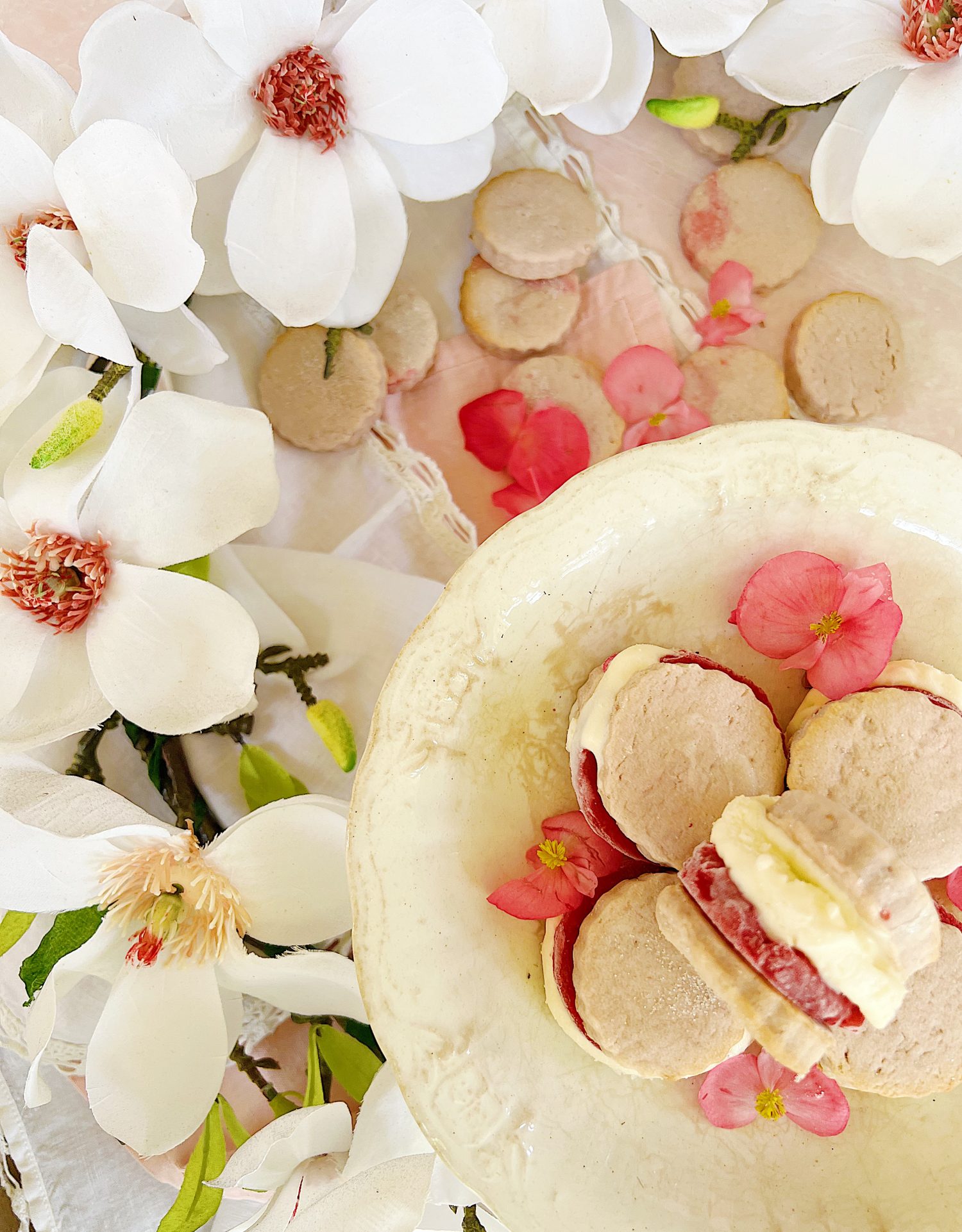 Raspberry Strawberry Shortbread Cookies