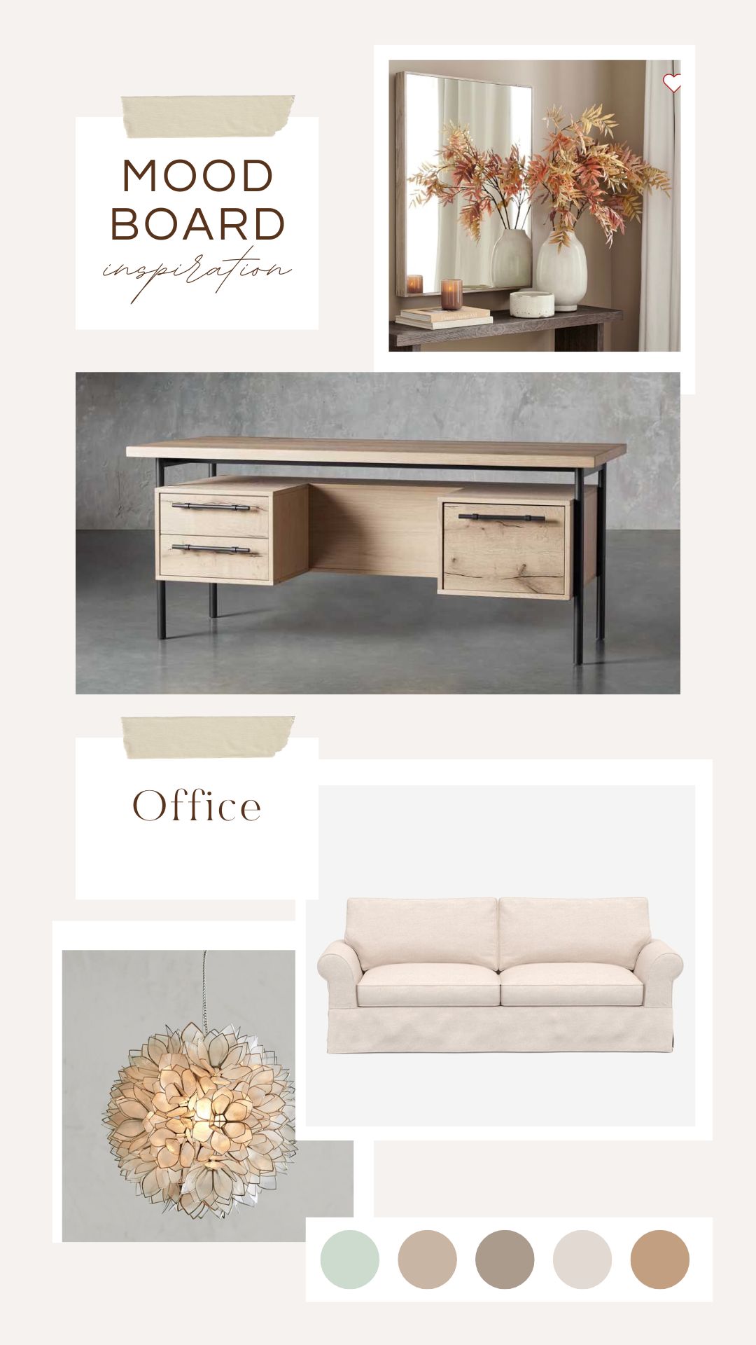 Moodboard Beach House Office/Bedroom