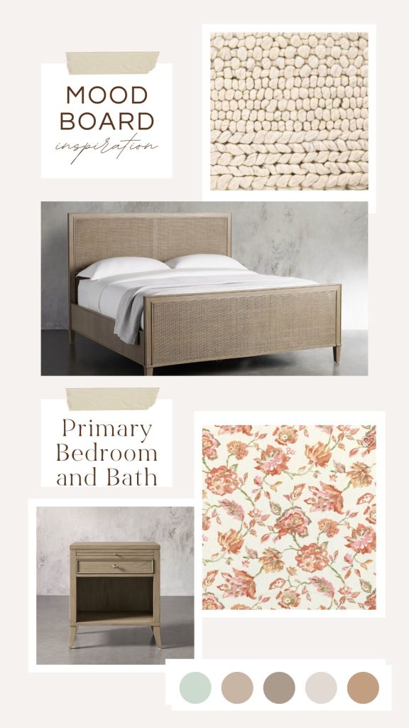 Moodboard Beach House Primary Bed and Bath