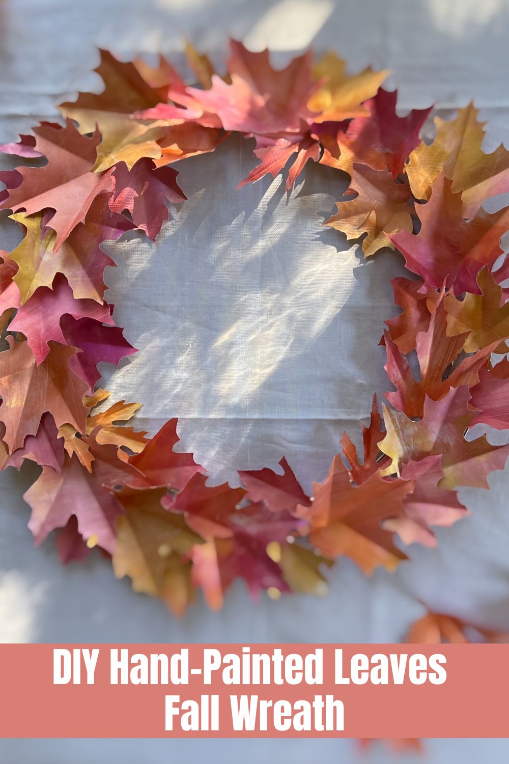 Today, I am combining two of my favorite things, painting, and crafting. I made beautiful hand painted leaves and then a door wreath.