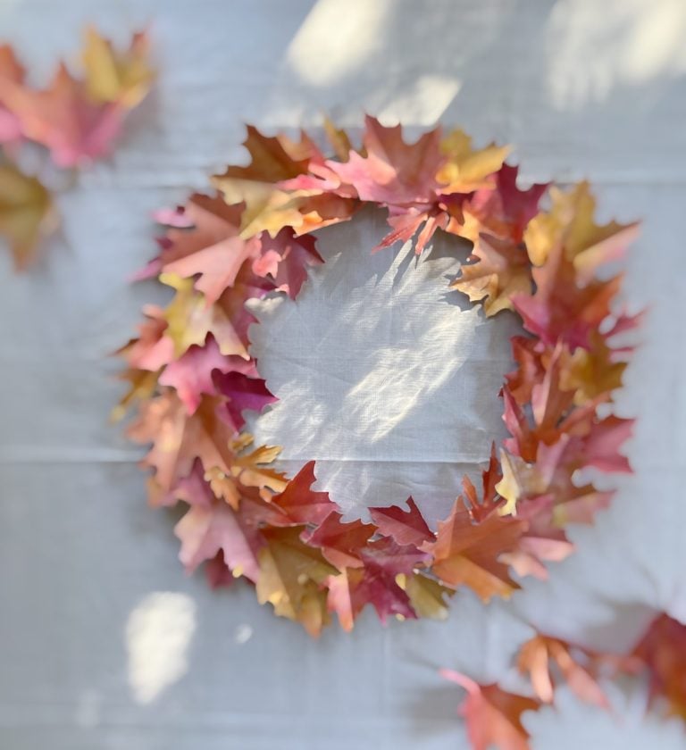 DIY Hand-Painted Leaves Fall Door Wreath
