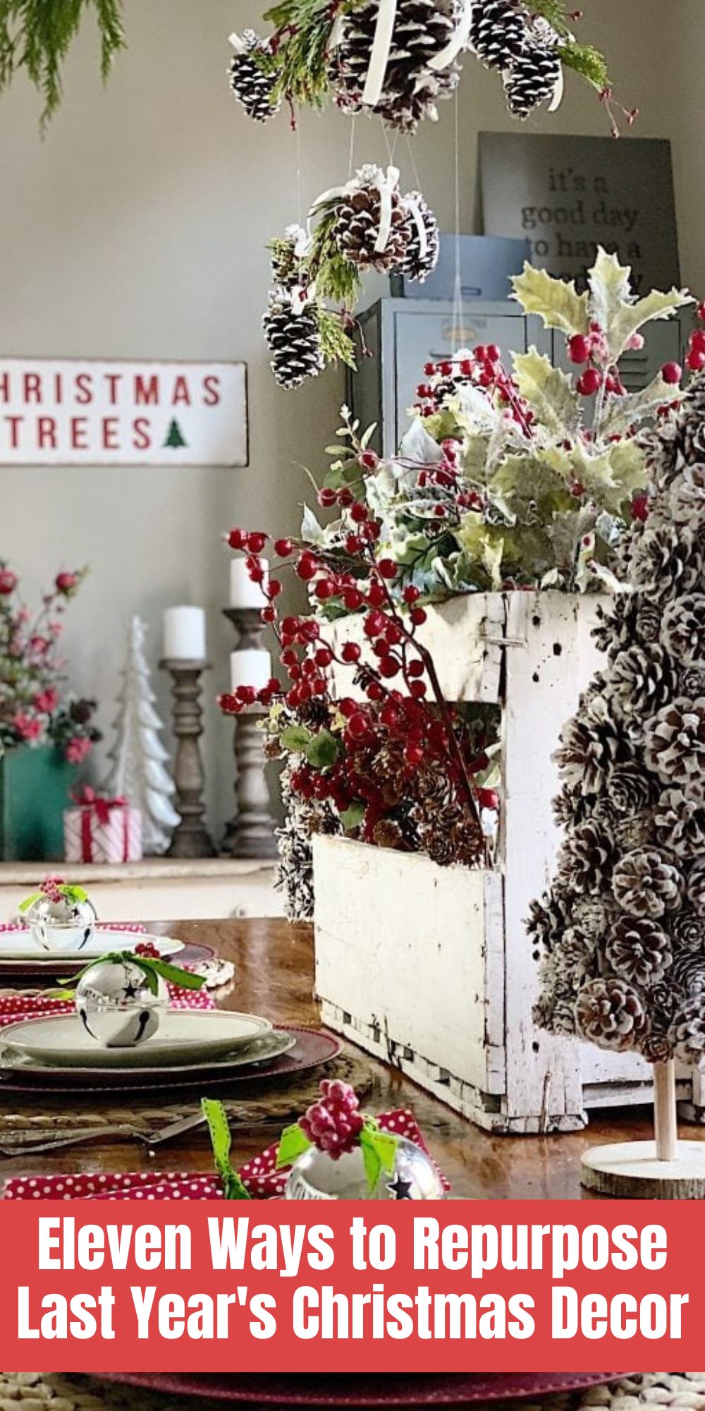 Welcome to day three of Twelve Days To Get Ready For Christmas. Today I am sharing eleven ways to repurpose last year’s Christmas decor.