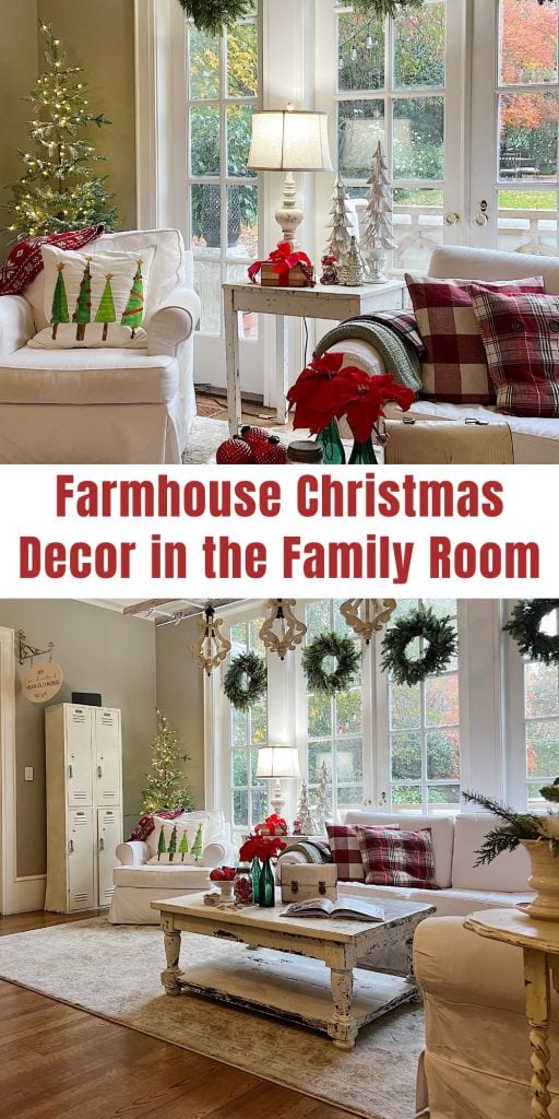 Farmhouse Christmas Decor in the Family Room