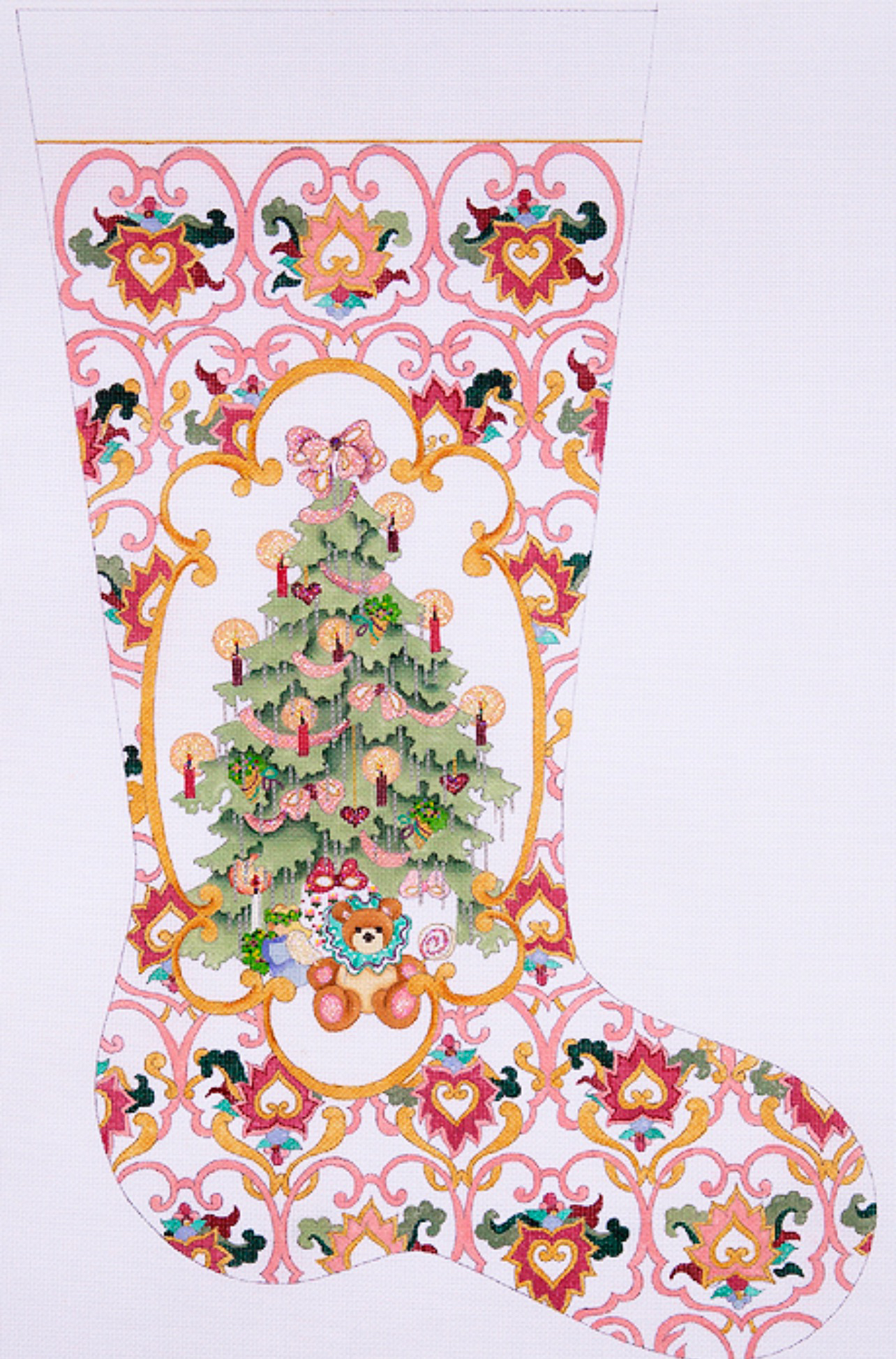 Hand needlepoint stocking with name Charlotte