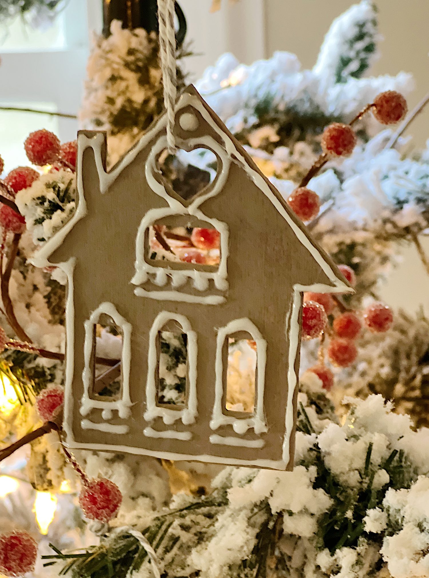 Gingerbread House Wood Ornaments