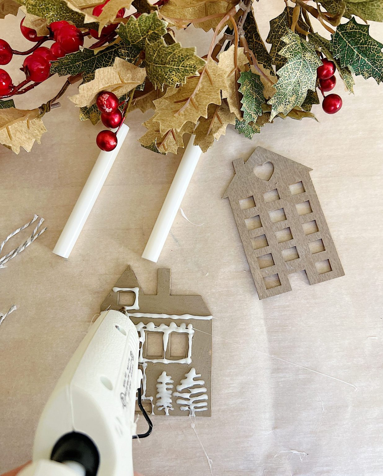 Gingerbread House Wood Ornaments