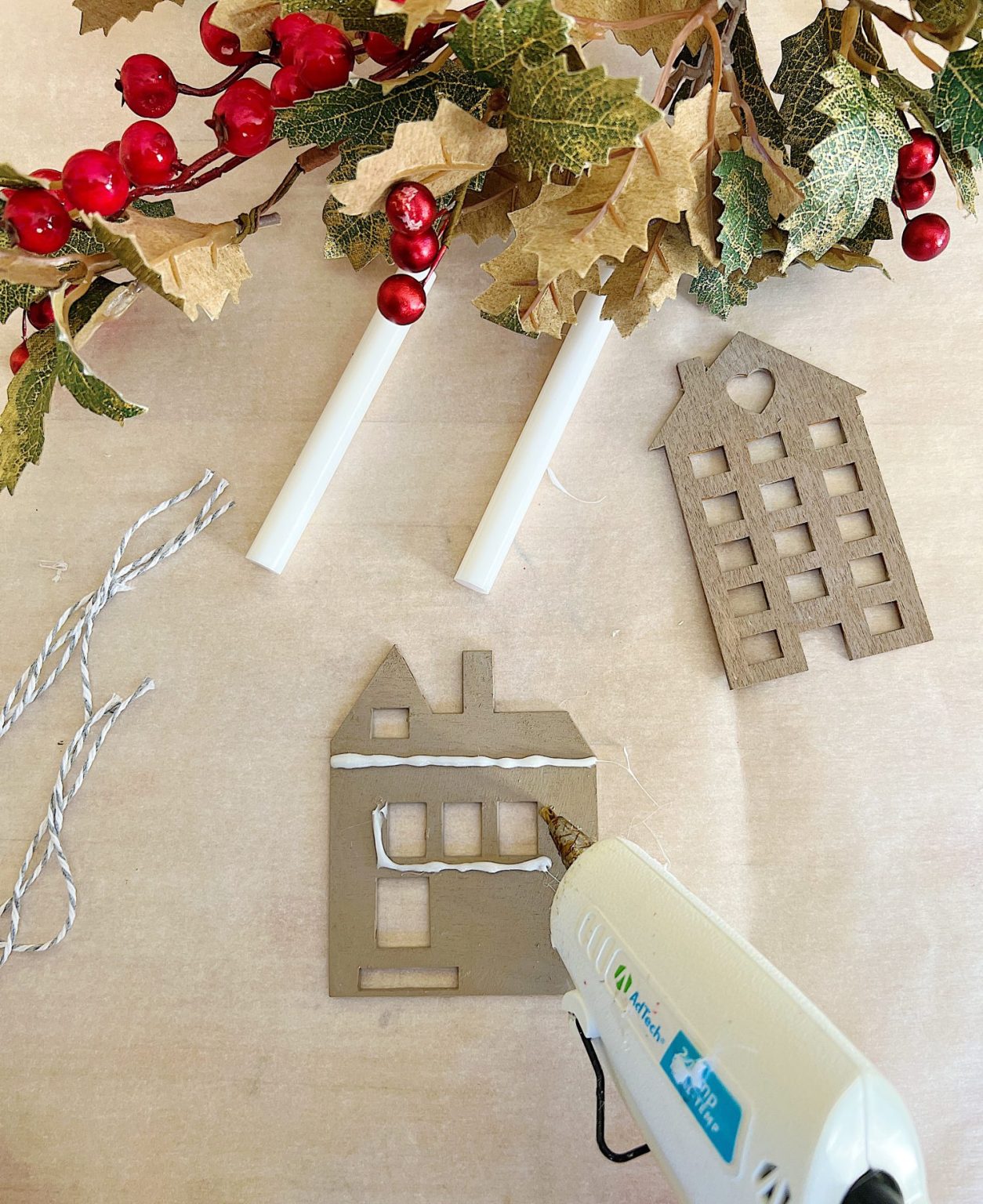 Gingerbread House Wood Ornaments