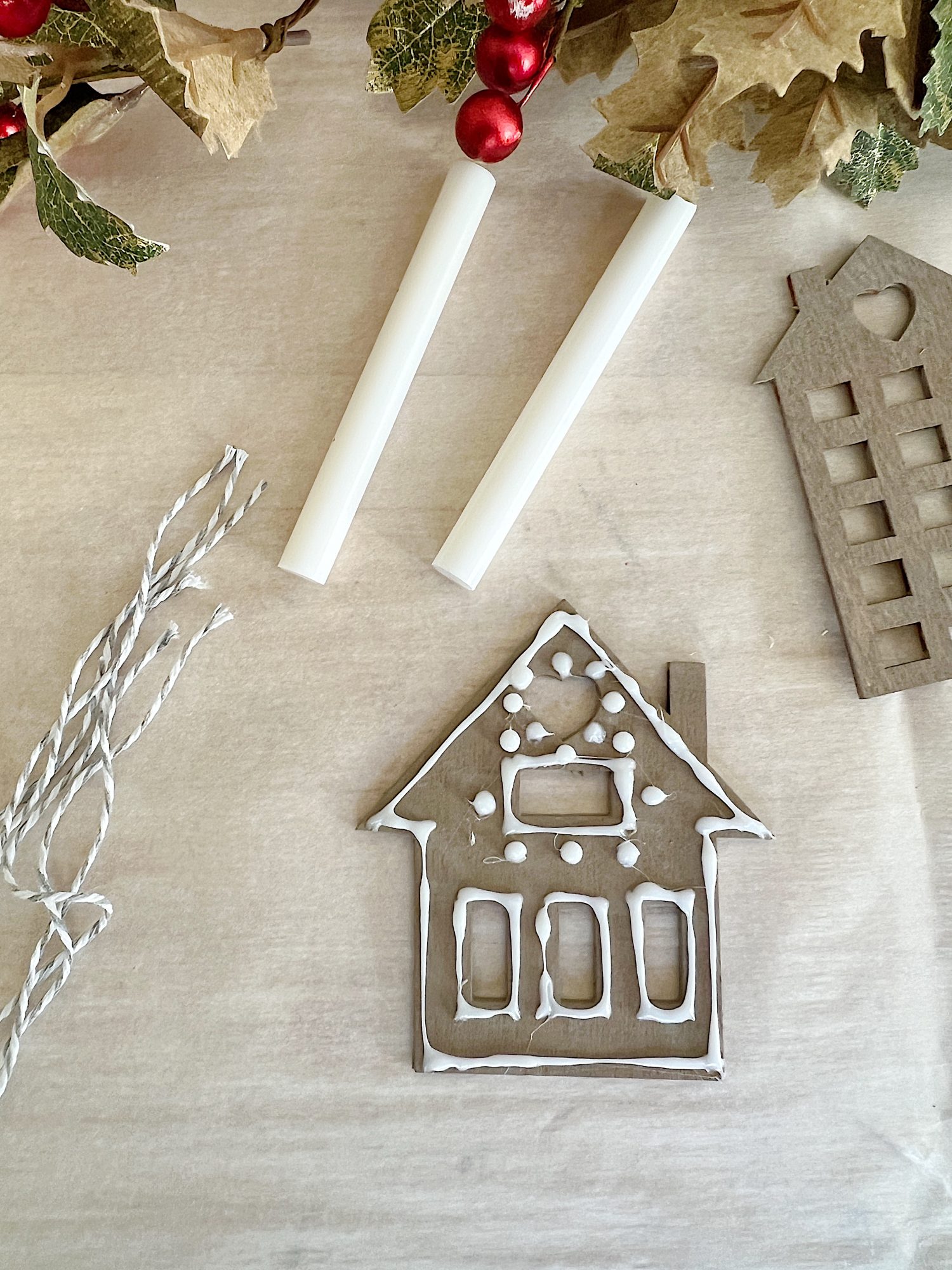 Gingerbread House Wood Ornaments