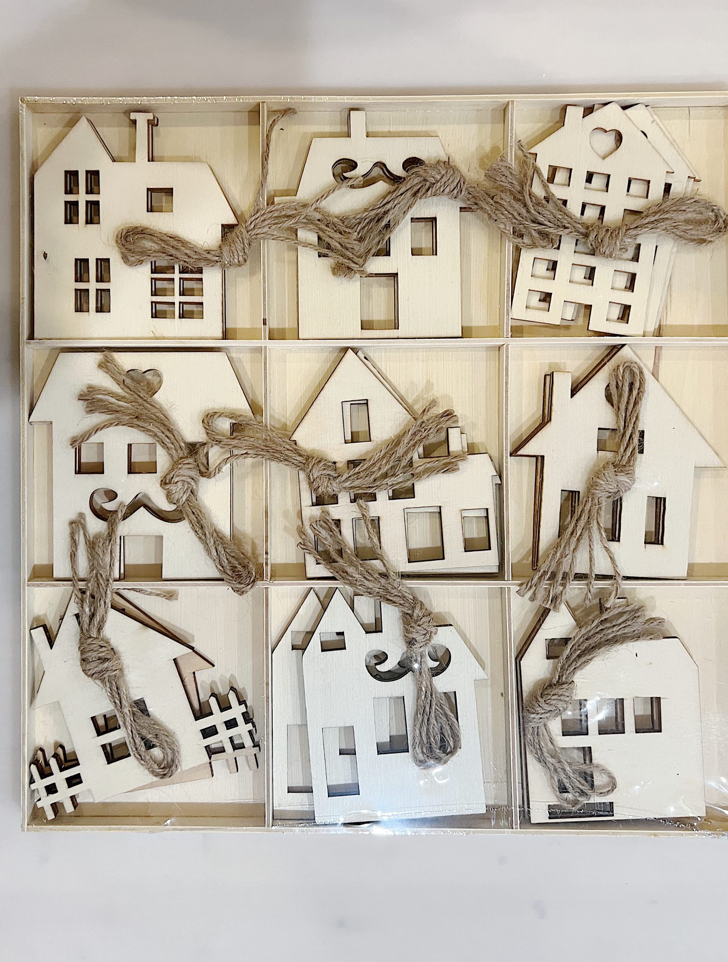 House Wood Christmas Ornaments