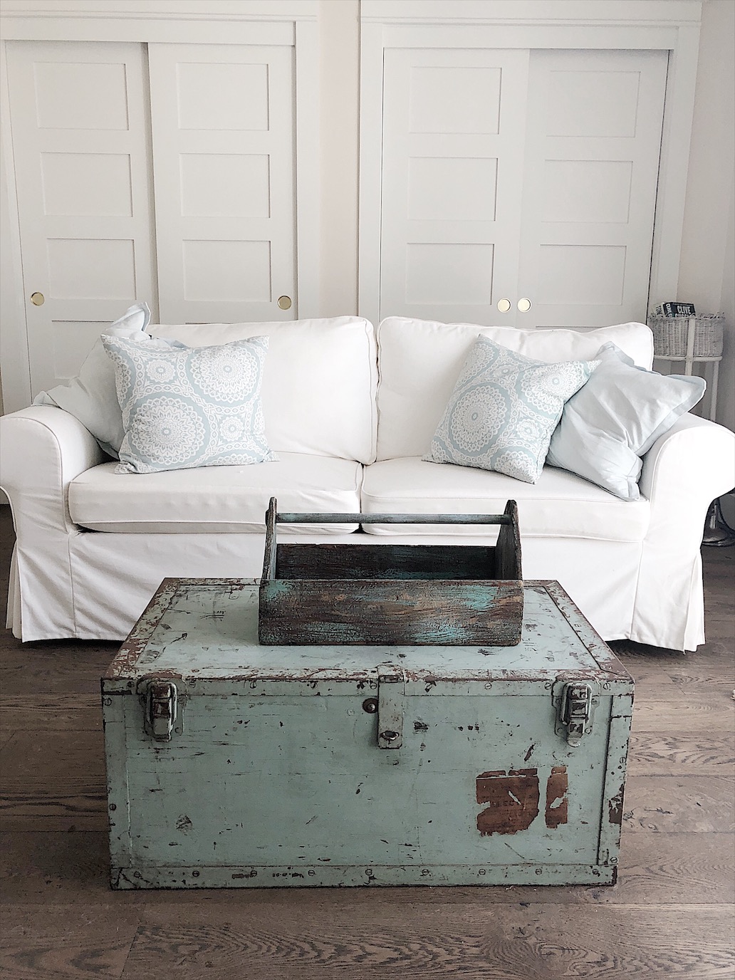 Primary bedroom sofa bed with closets