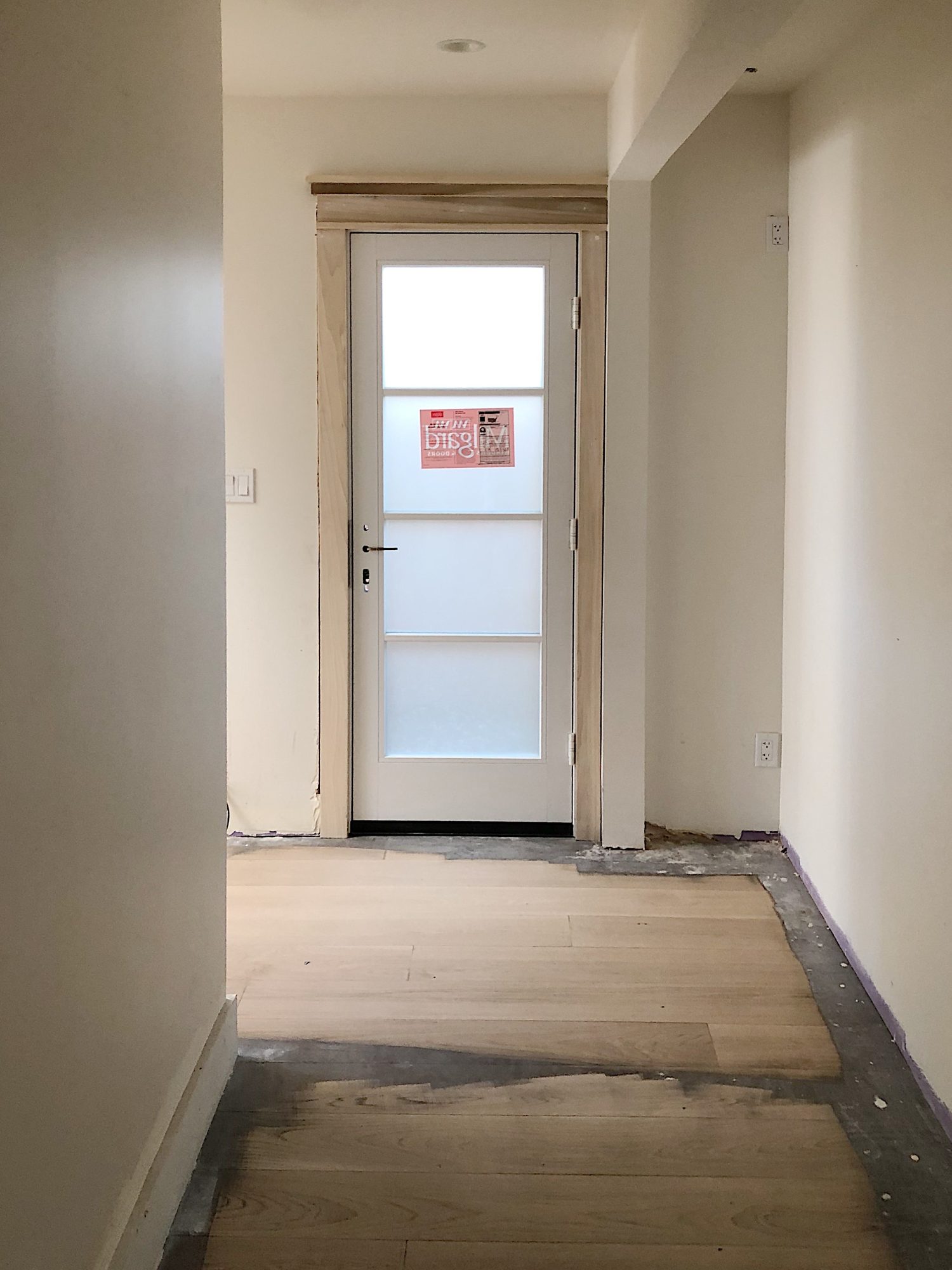 Beach house hallway under construction