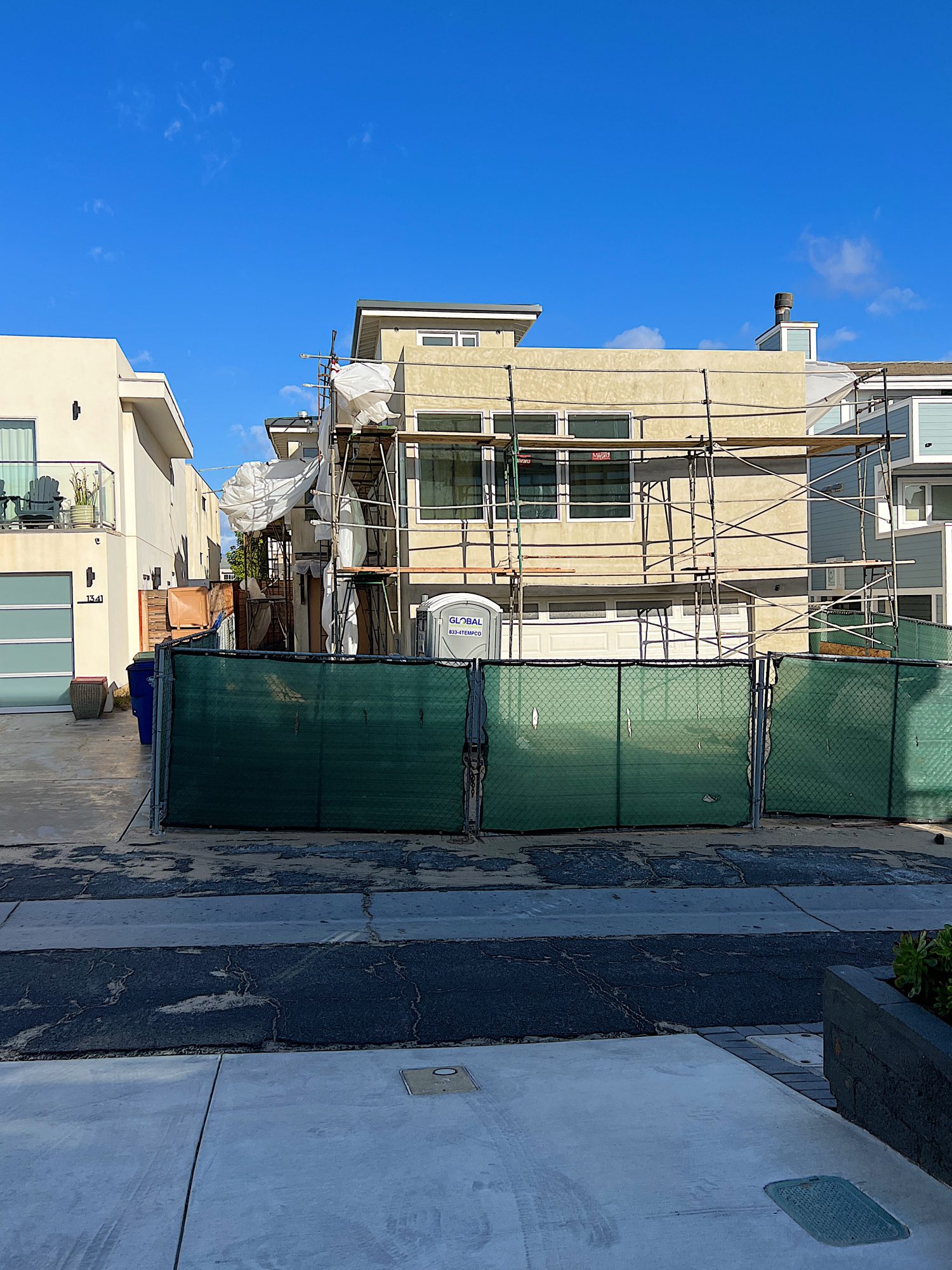 Beach house exterior under construction