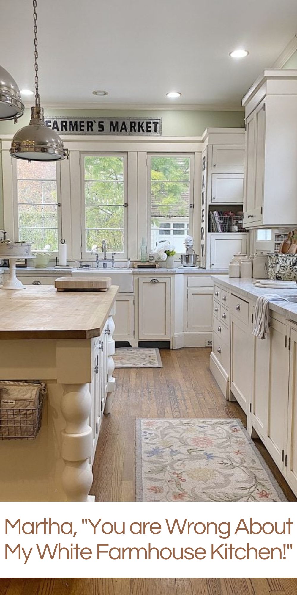 I am perhaps the biggest fan of Martha Stewart, but for the first time, I disagree with her about my white farmhouse kitchen.