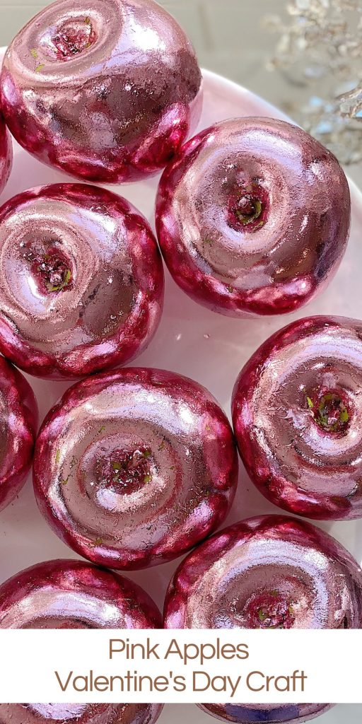 apples covered in pink foil