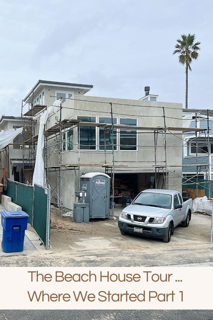 front of three story beach house still under construction