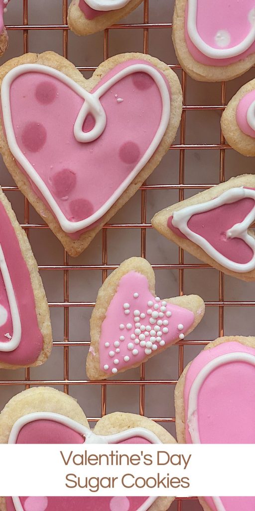 heart shaped decorated sugar cookies