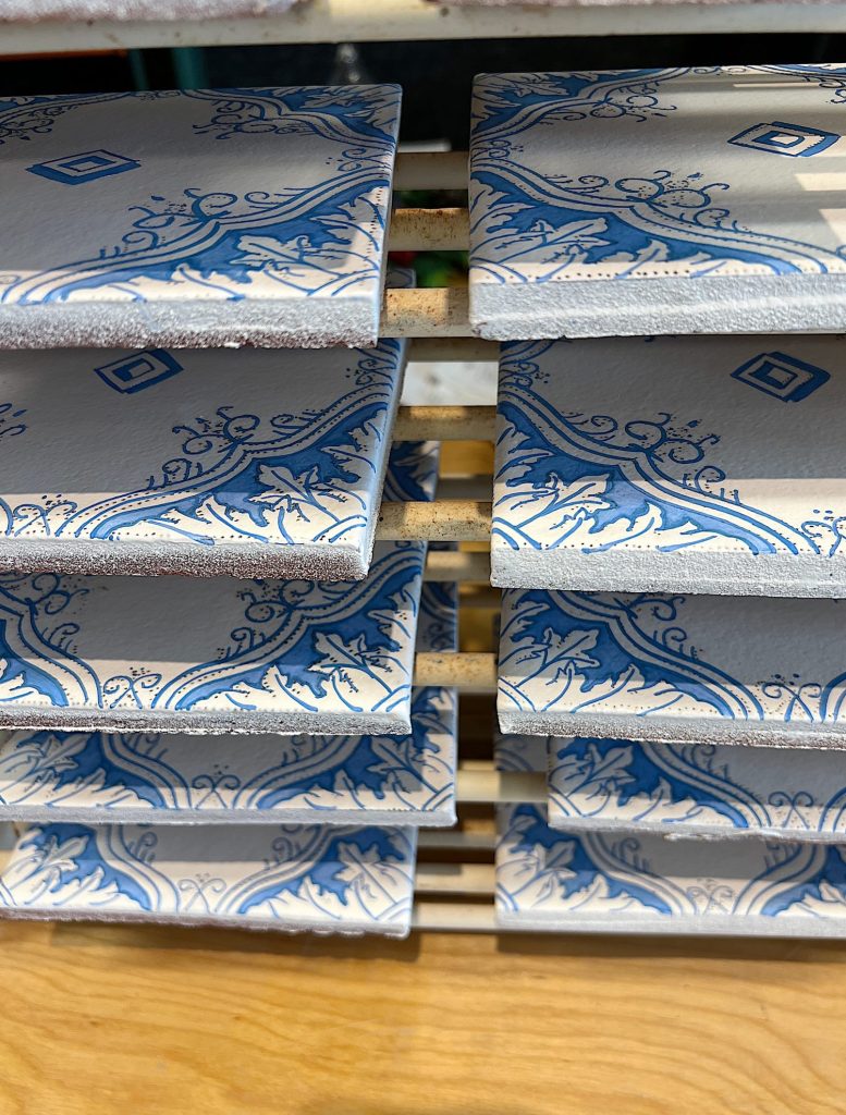 hand painted blue and white tile available at Mission Tile West