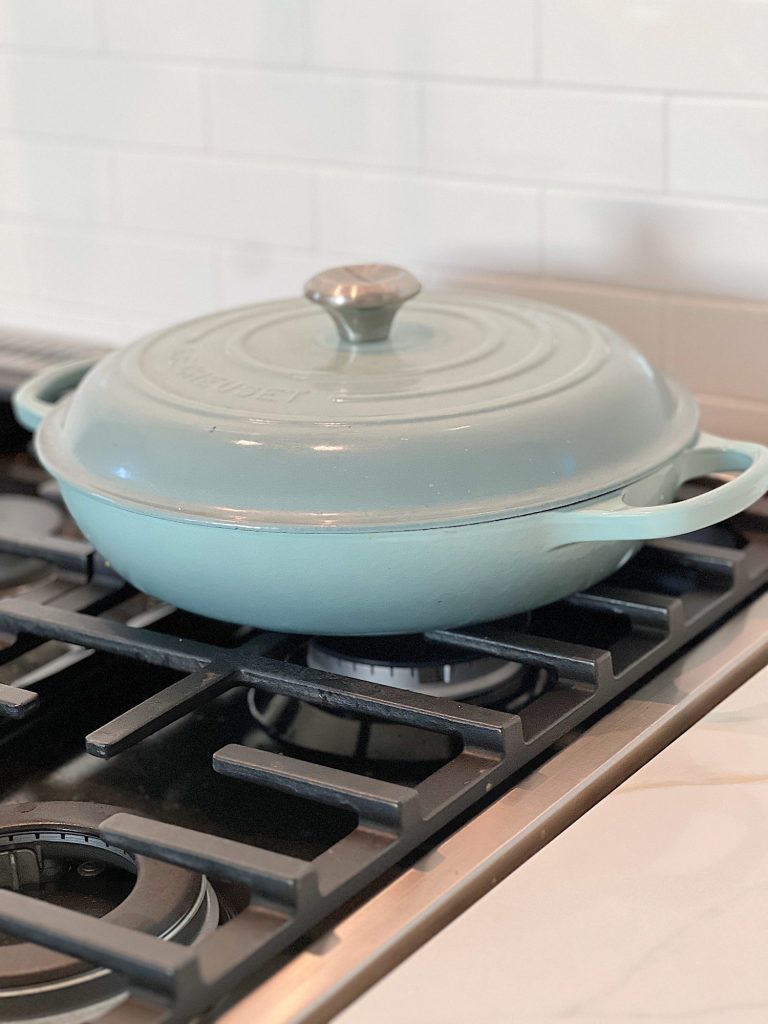 Le Creuset aqua pan and lid