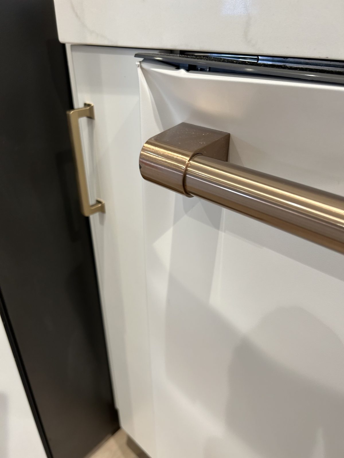 new dishwasher with a large dent!