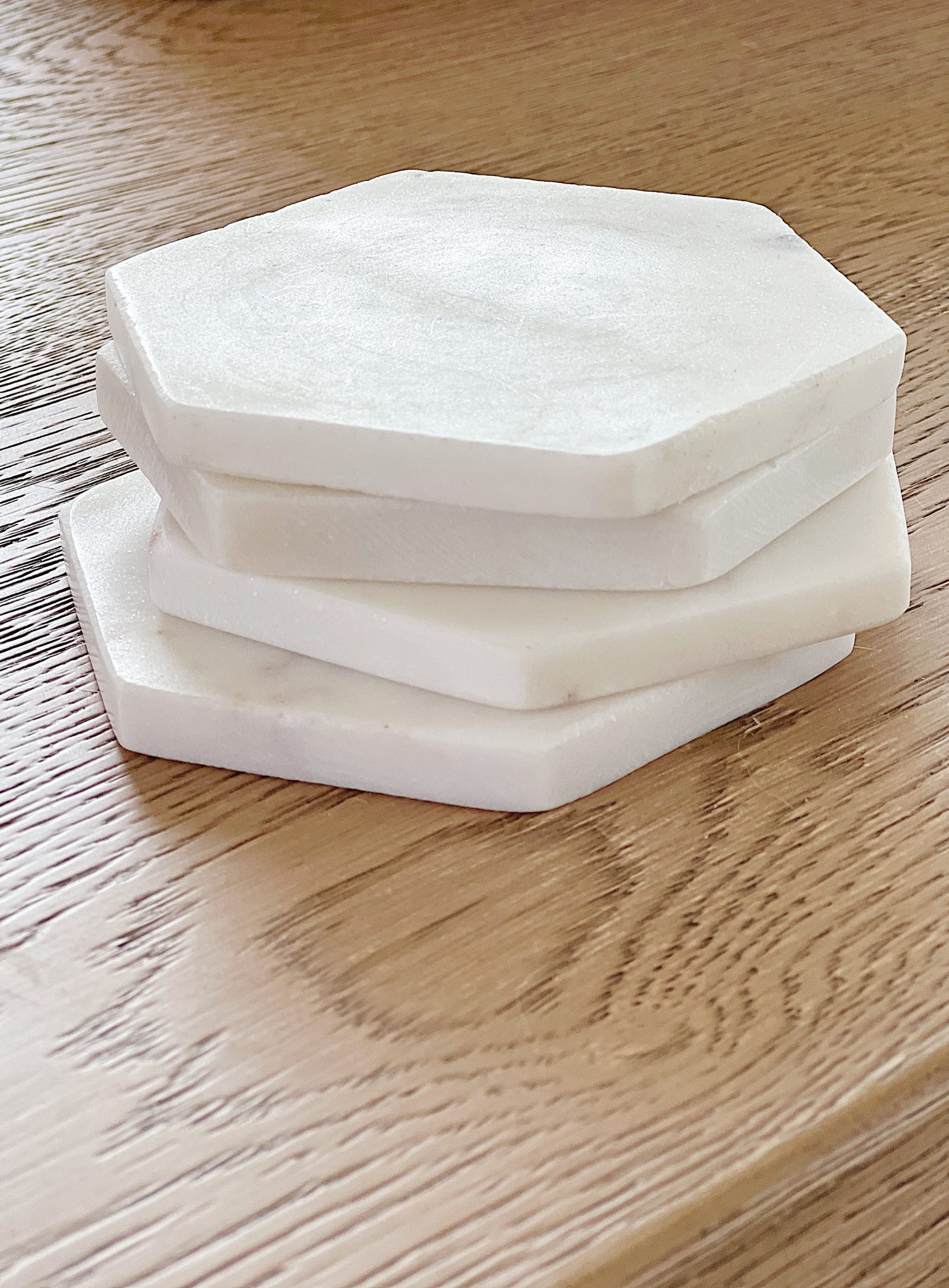 white marble coasters