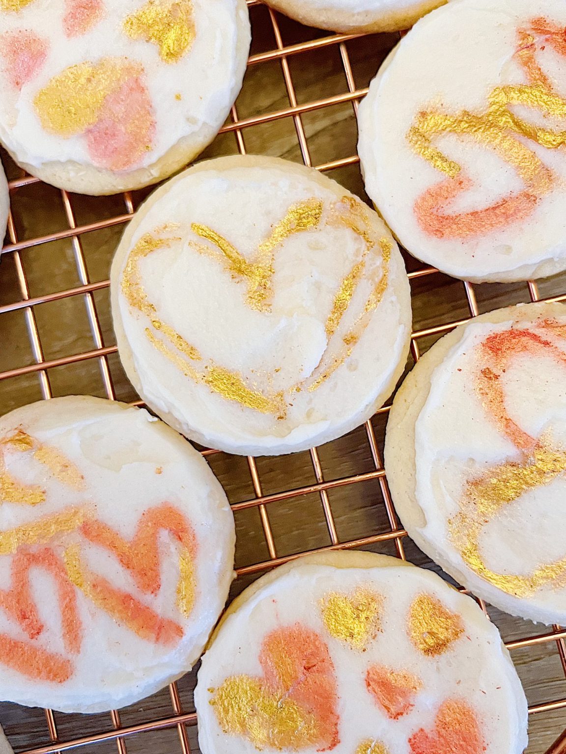 Valentine Cookies Decorated with Edible Luster Dust MY 100 YEAR OLD HOME