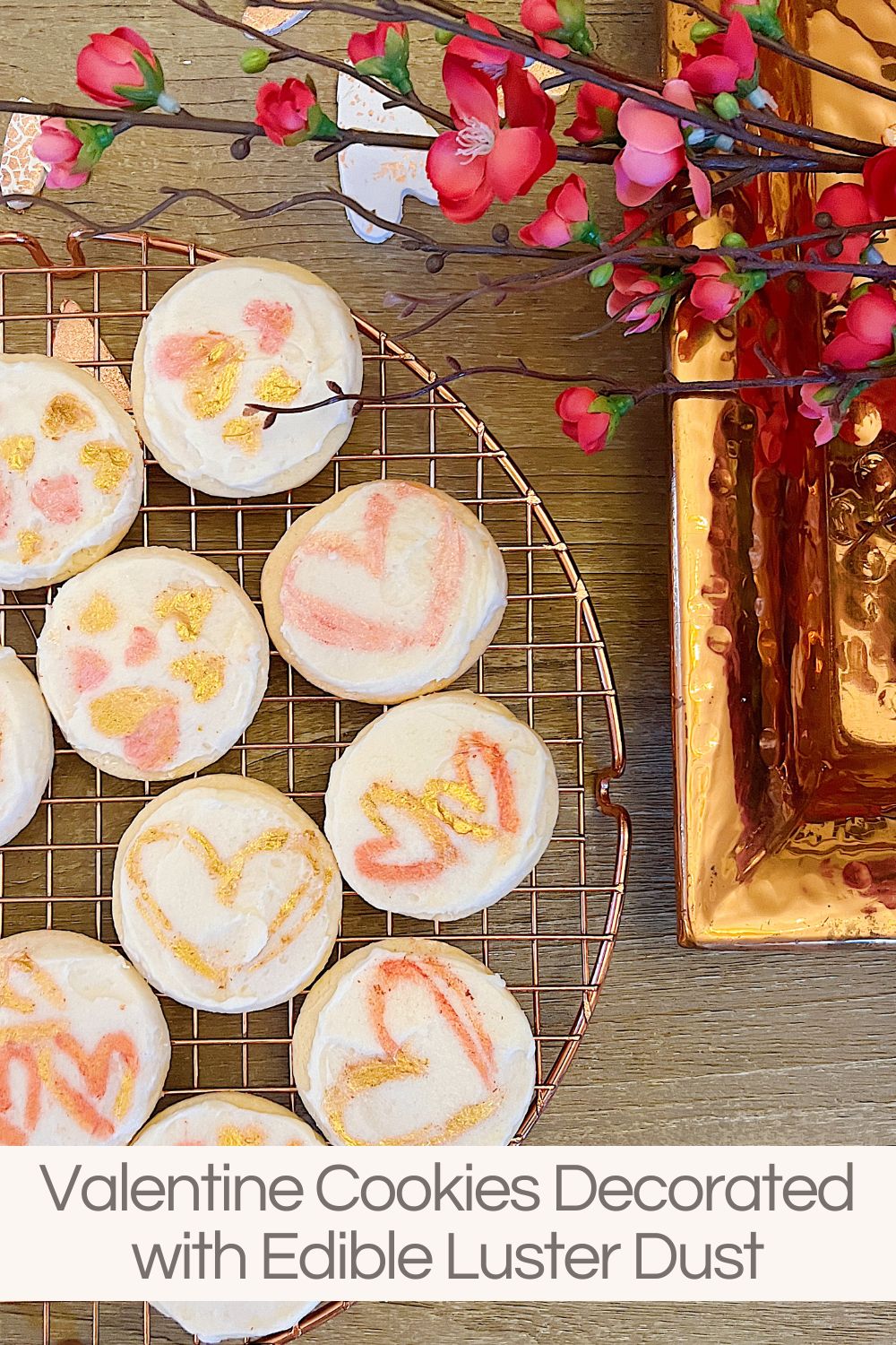 I have a fun idea to share with you today. Have you ever tried Valentine cookies decorated with edible luster dust? 