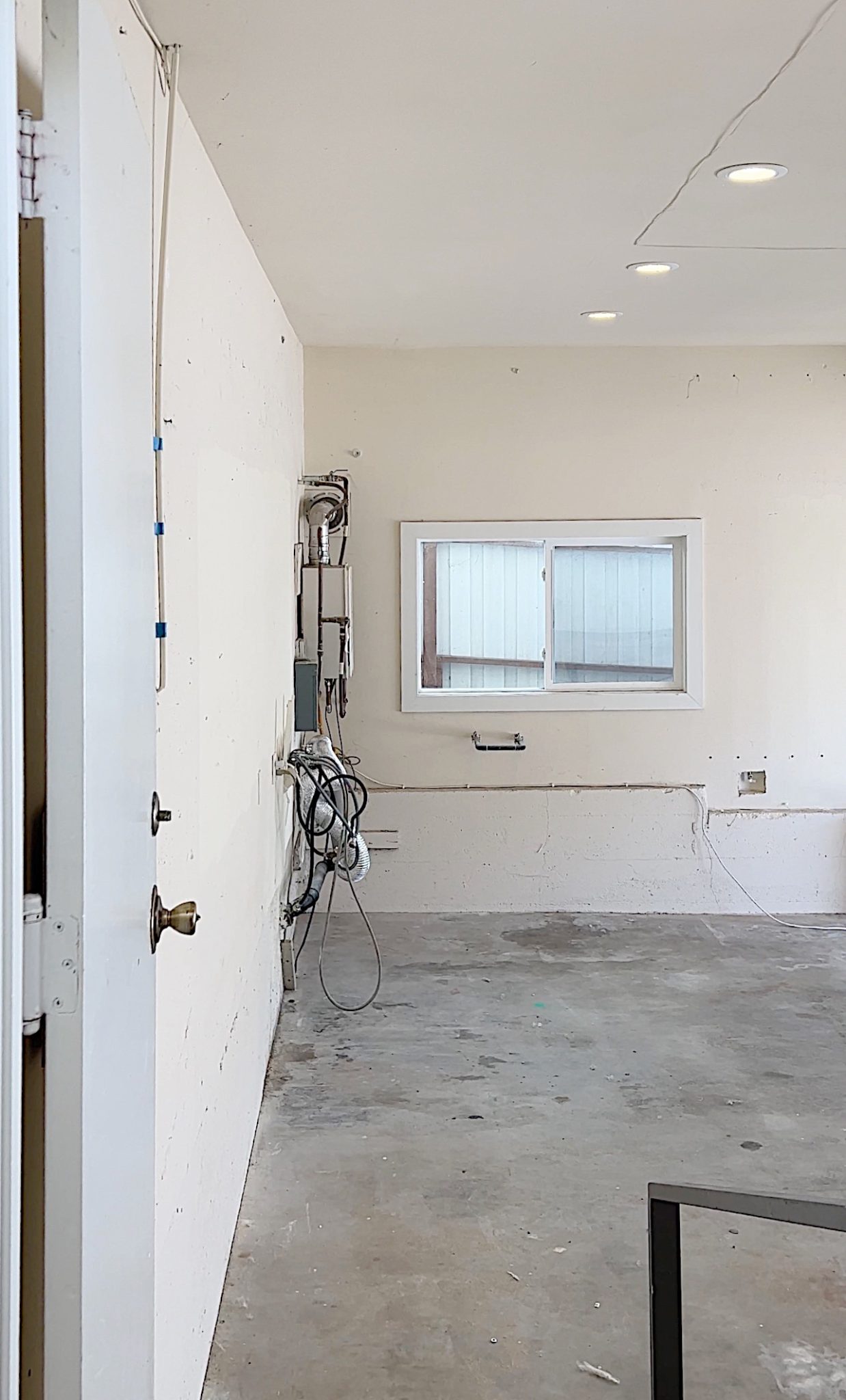 The old garage before is was converted into a bedroom.