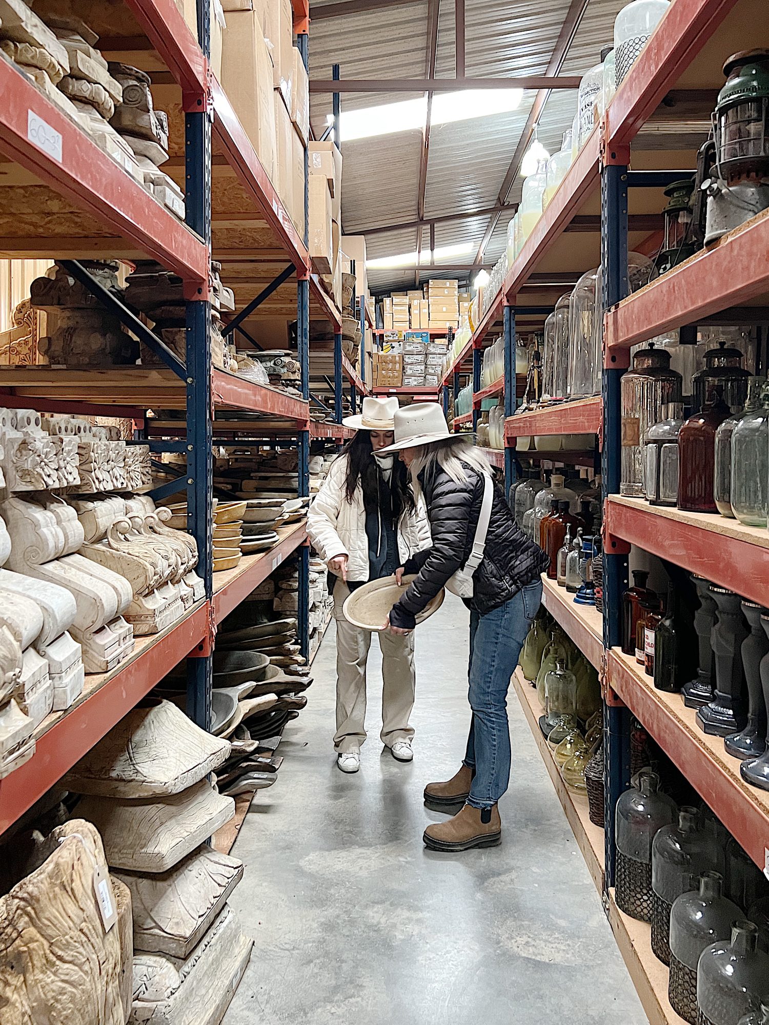 Shauna and Debra in Round Top Texas shopping for vintage items.