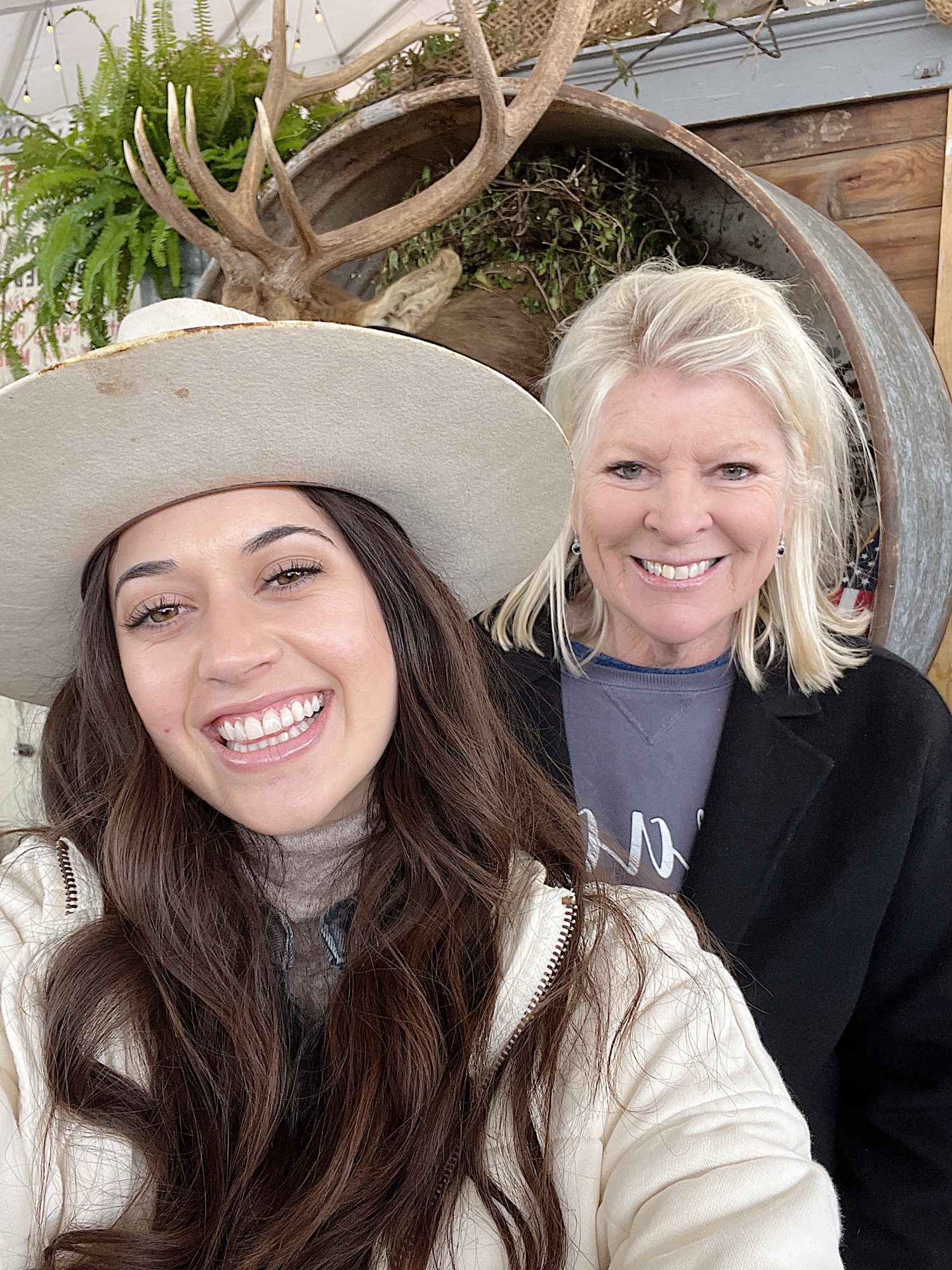 Shauna and Leslie in Round Top Texas shopping for vintage items.