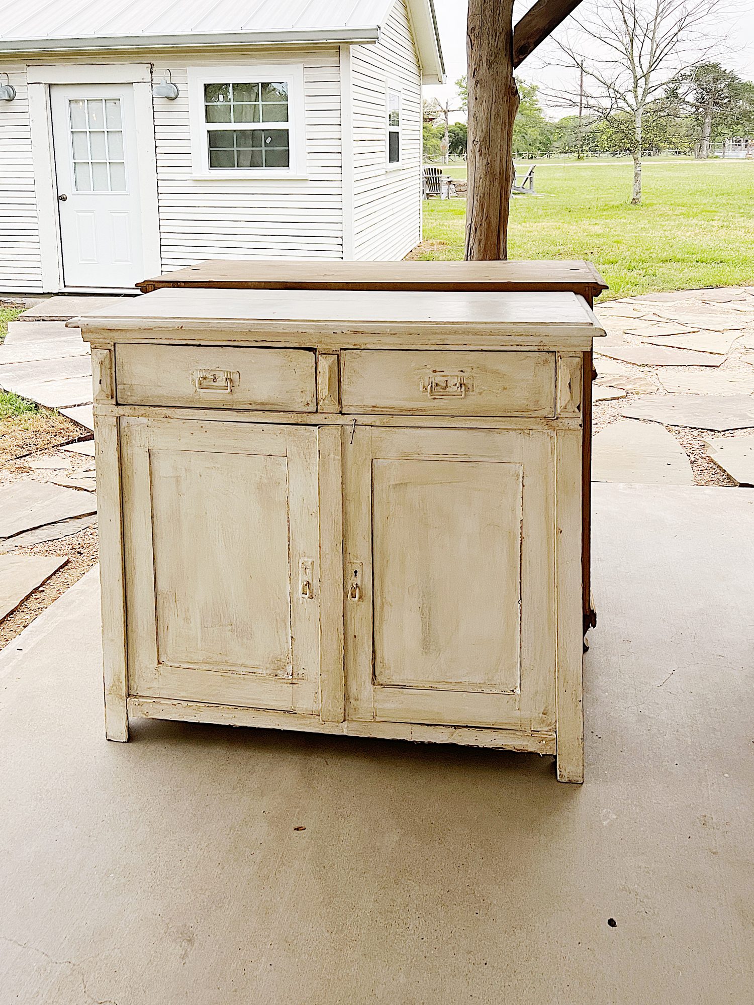 One of the wood cupboards I bought at the Round Top Antique Fair