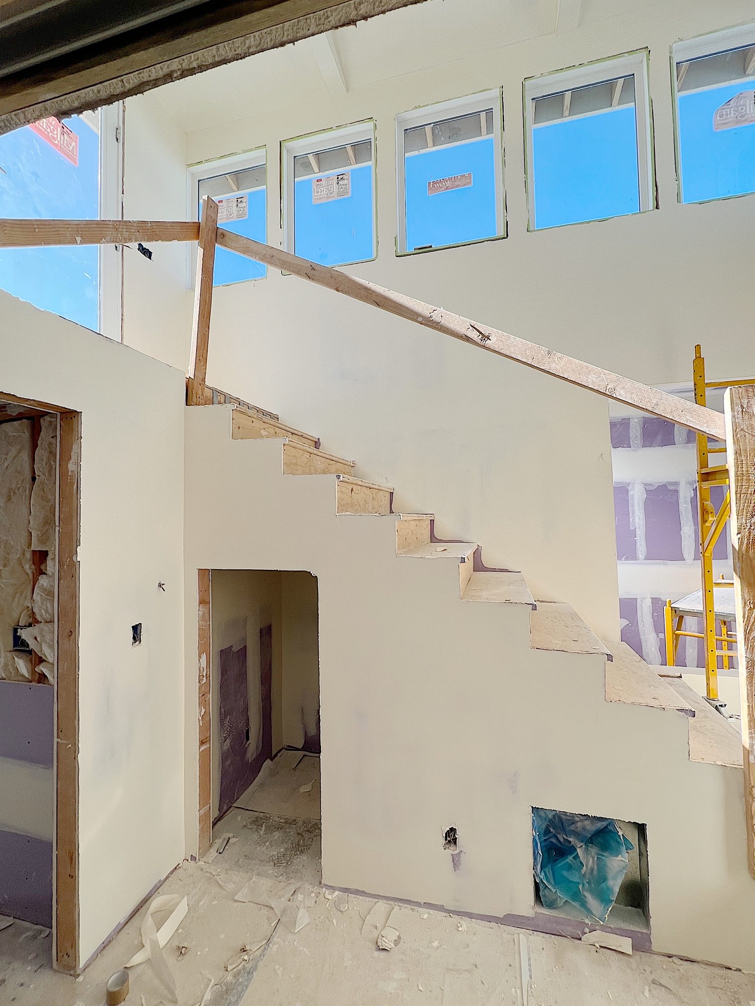An opening in a staircase remodel