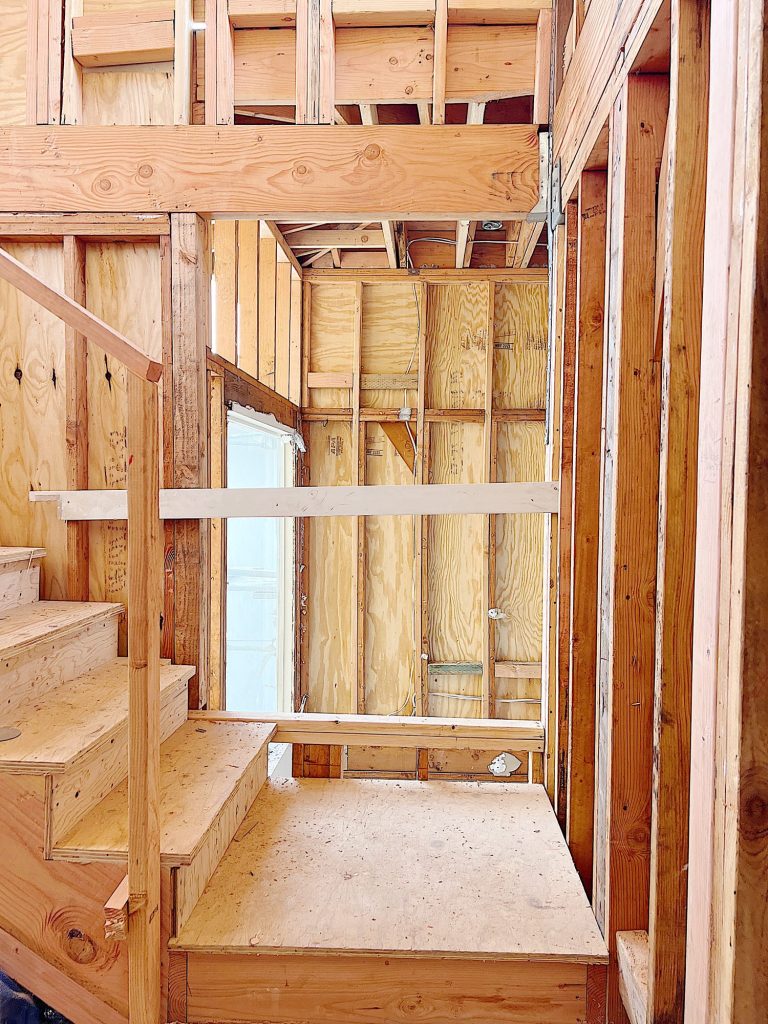 An opening in a staircase remodel