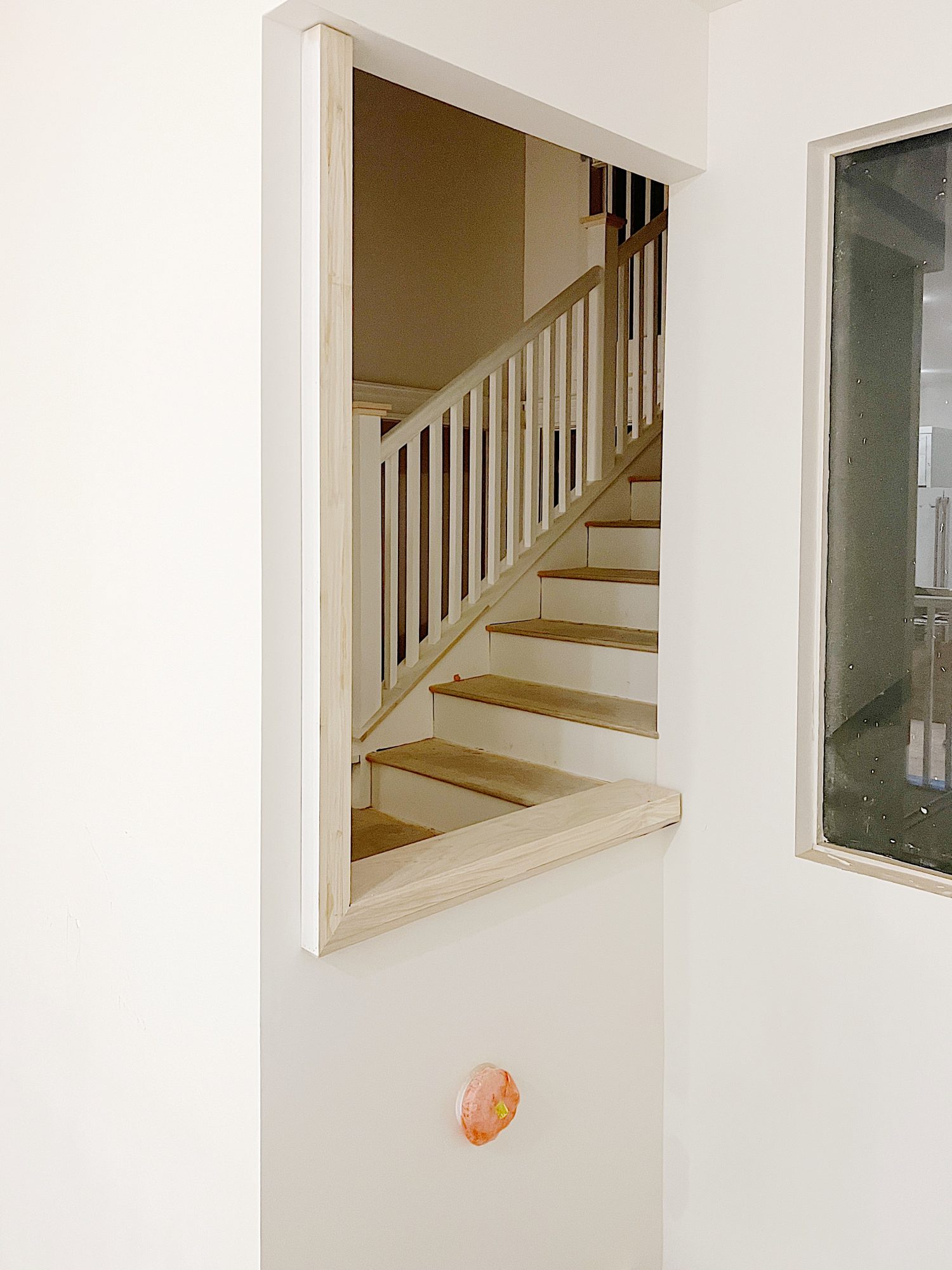 An opening in a staircase remodel