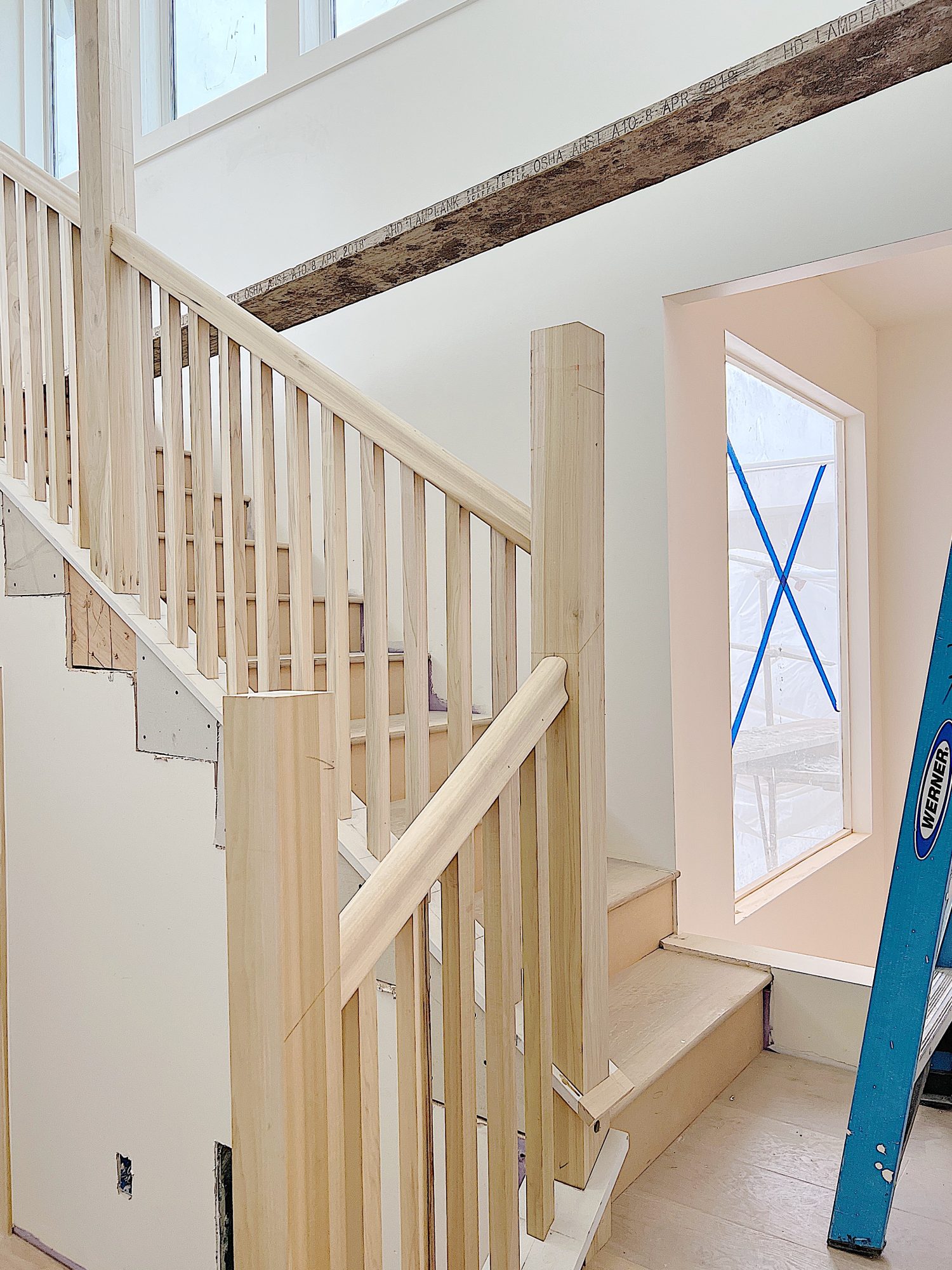 An opening in a staircase remodel