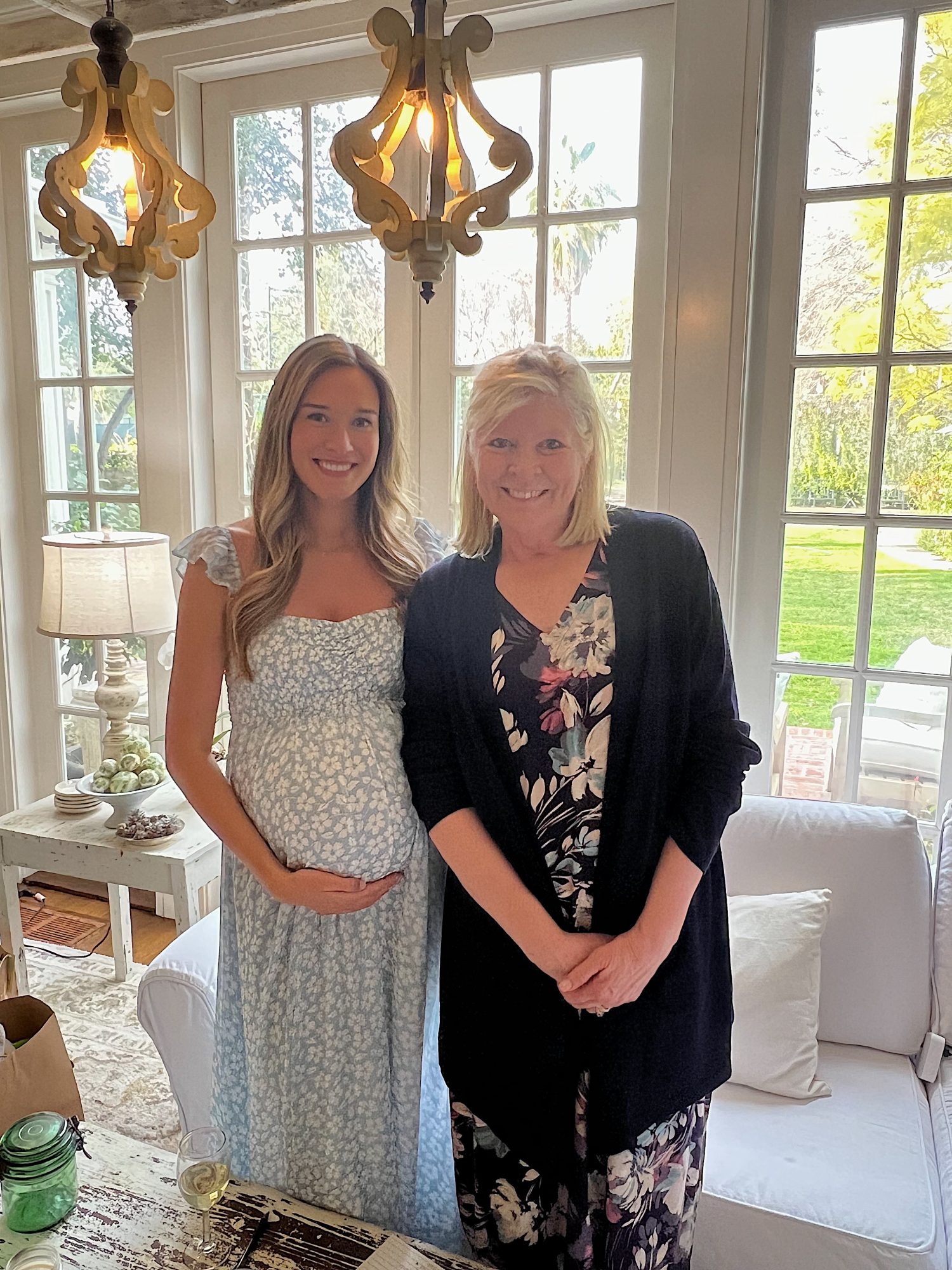 Leslie and Charlotte at the baby shower.