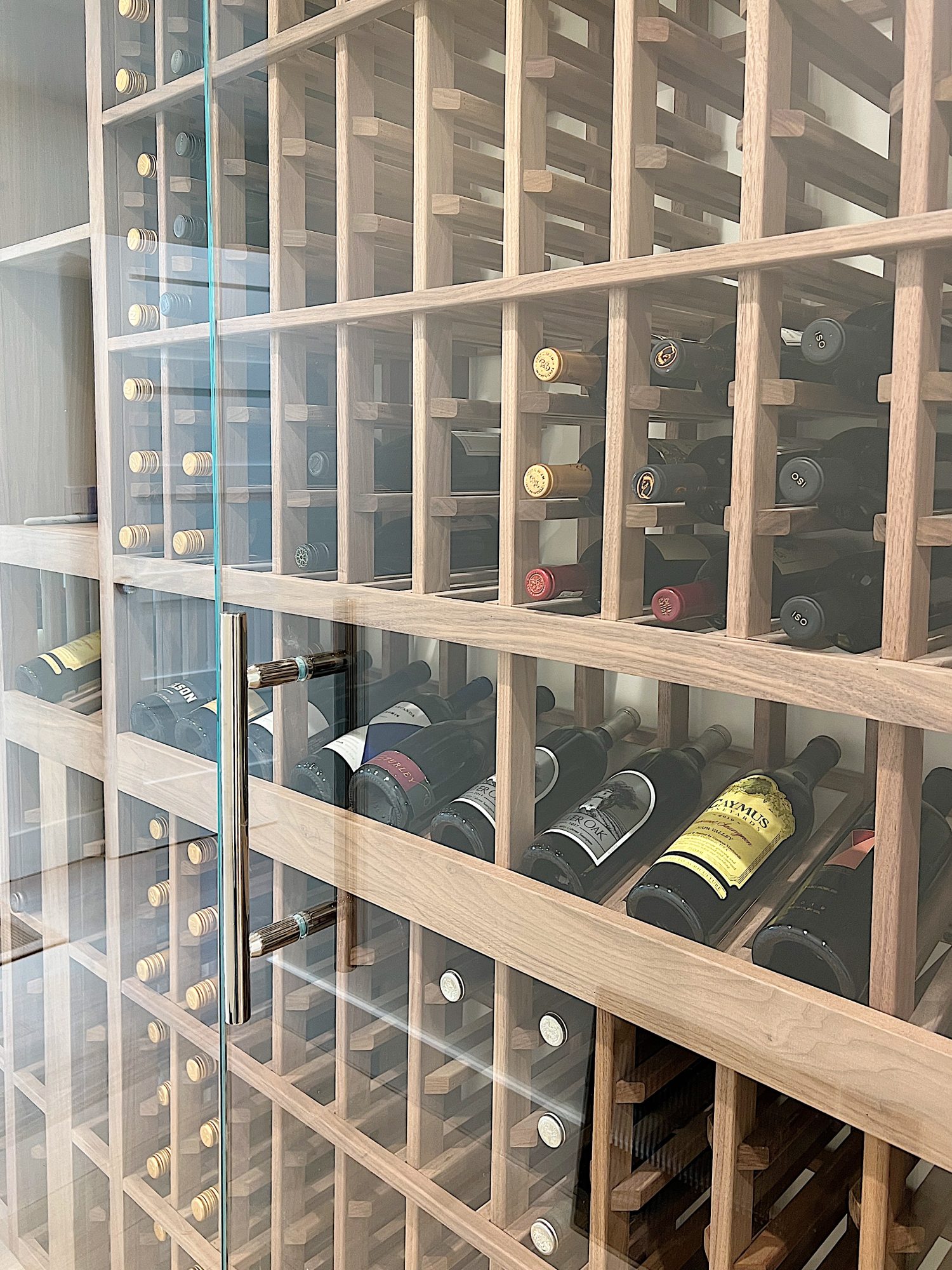 wine cellar at the beach house with wine bottles