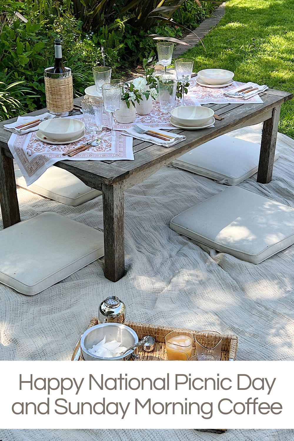 It's National Picnic Day and I thought it might be fun to set up an amazing picnic in our backyard. Isn't this amazing?