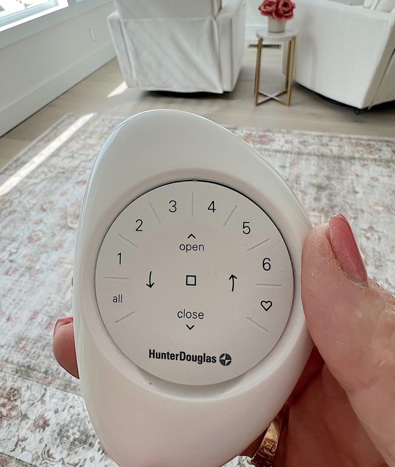 The remote control for the blinds in our primary bedroom in our beach house.