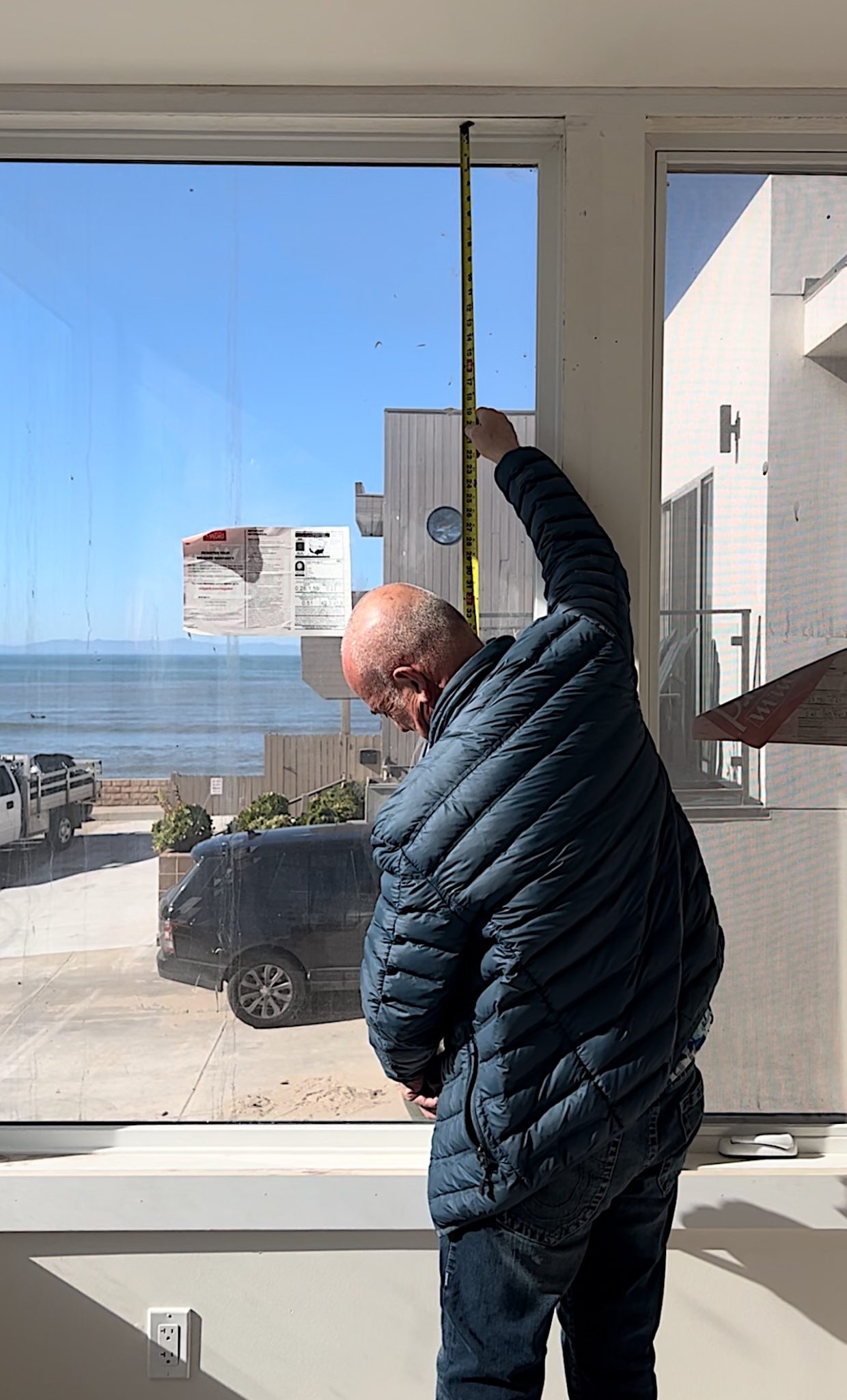 Measurement of the blinds in our primary bedroom in our beach house with five windows and an ocean view.