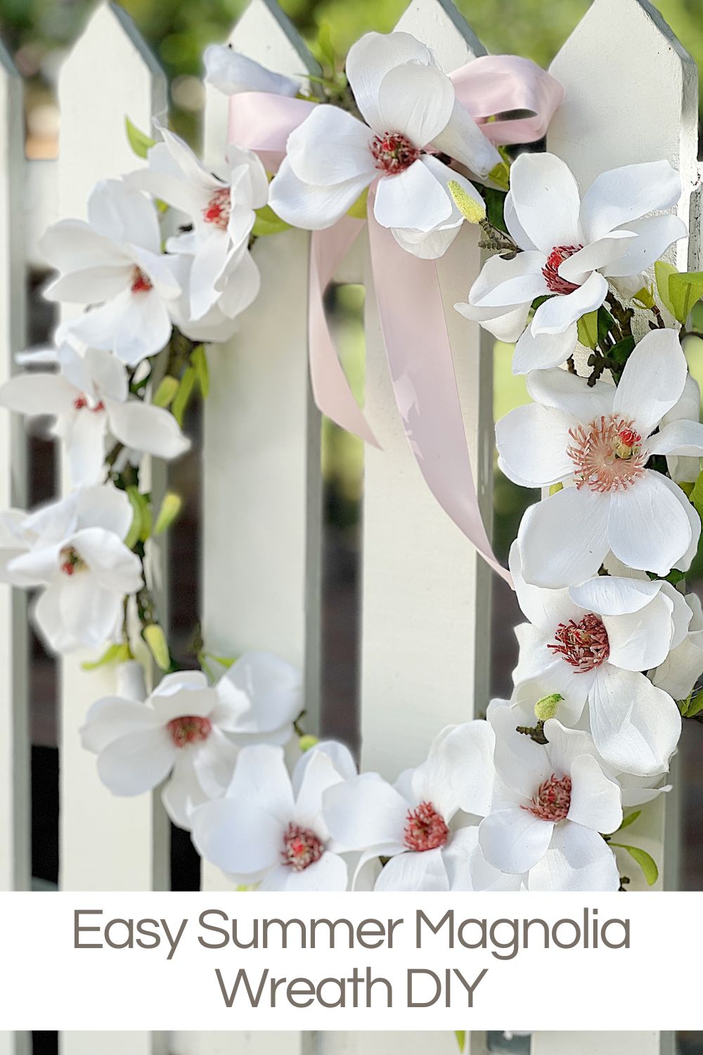 Thirty minutes is all you need to make this easy summer magnolia wreath DIY. Join me to learn how you can make this yourself!